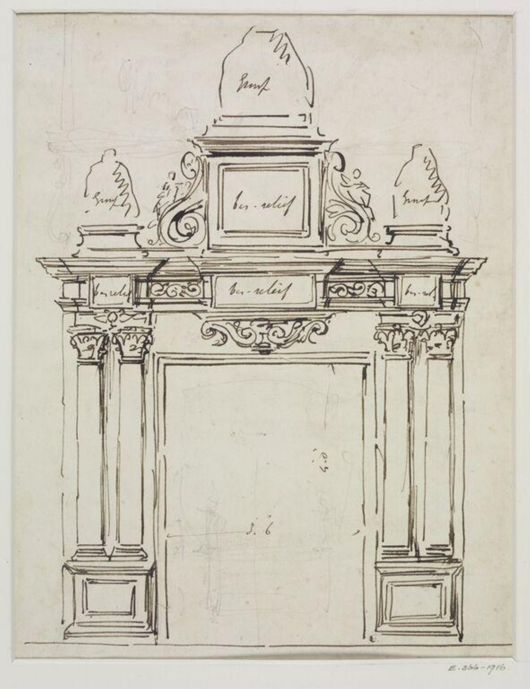 Drawing, John Soane, 1773-1837