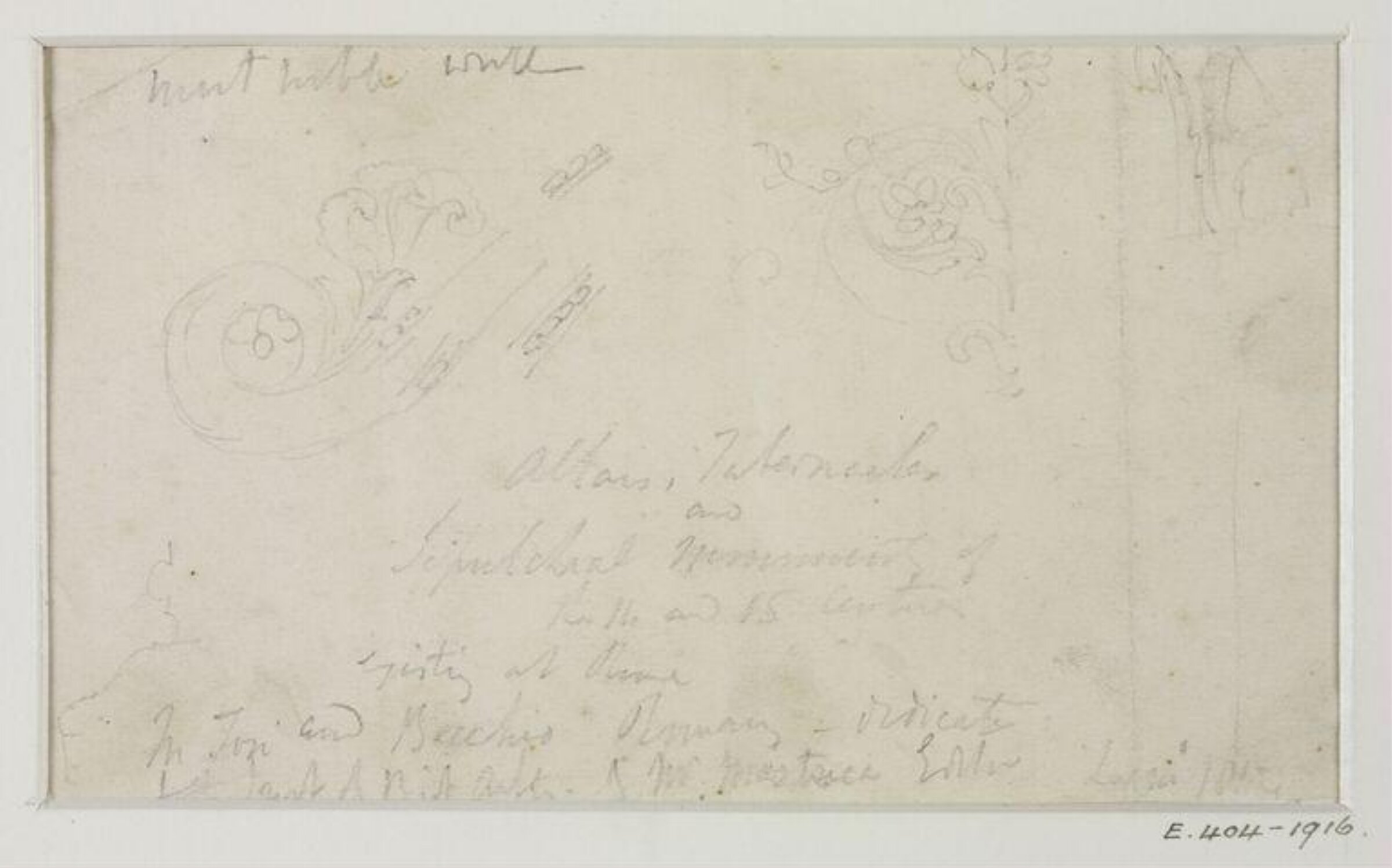 Drawing, John Soane, 1773-1837