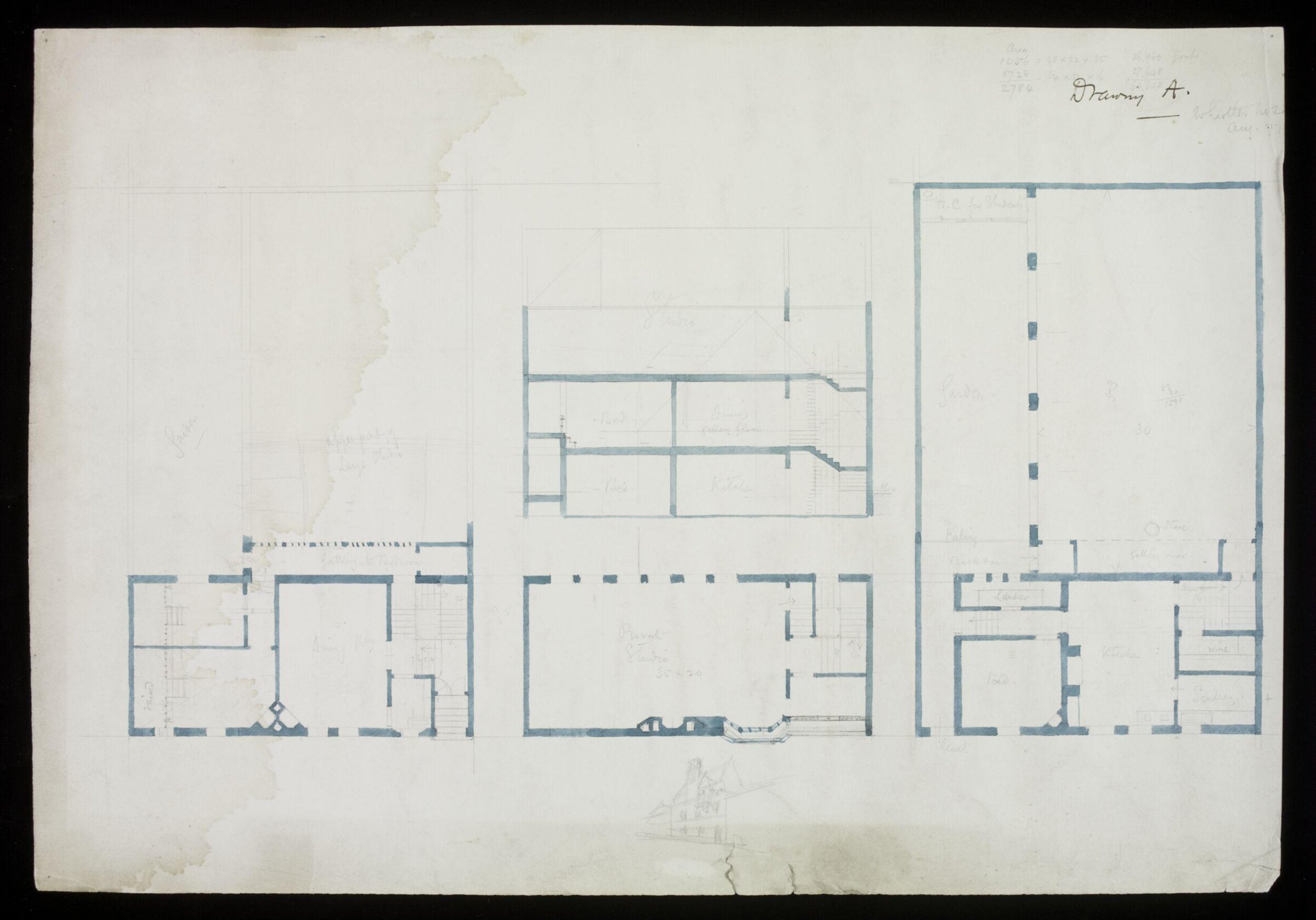Drawing, Edward William Godwin, August 1877