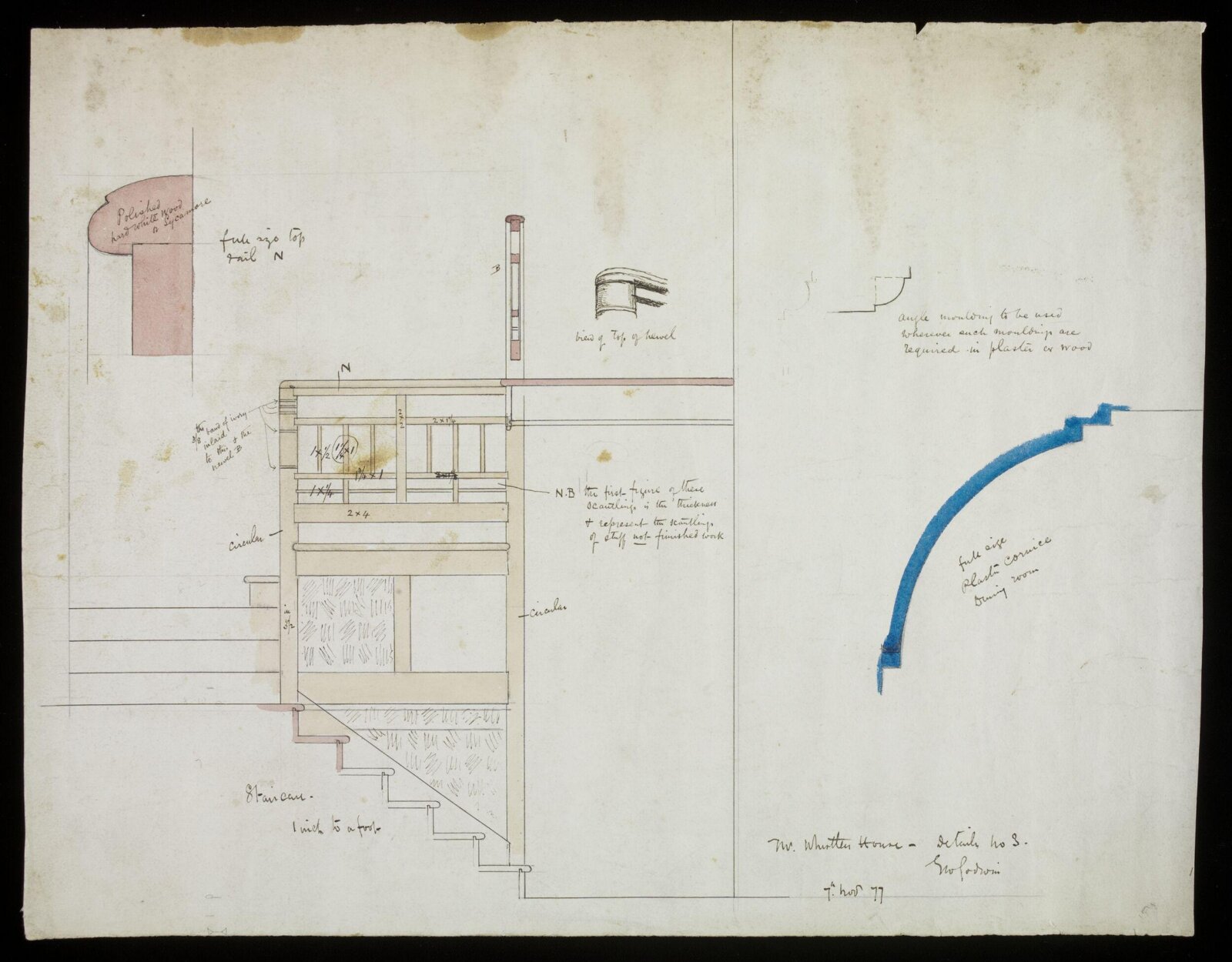 Drawing, Edward William Godwin, November 7 1877