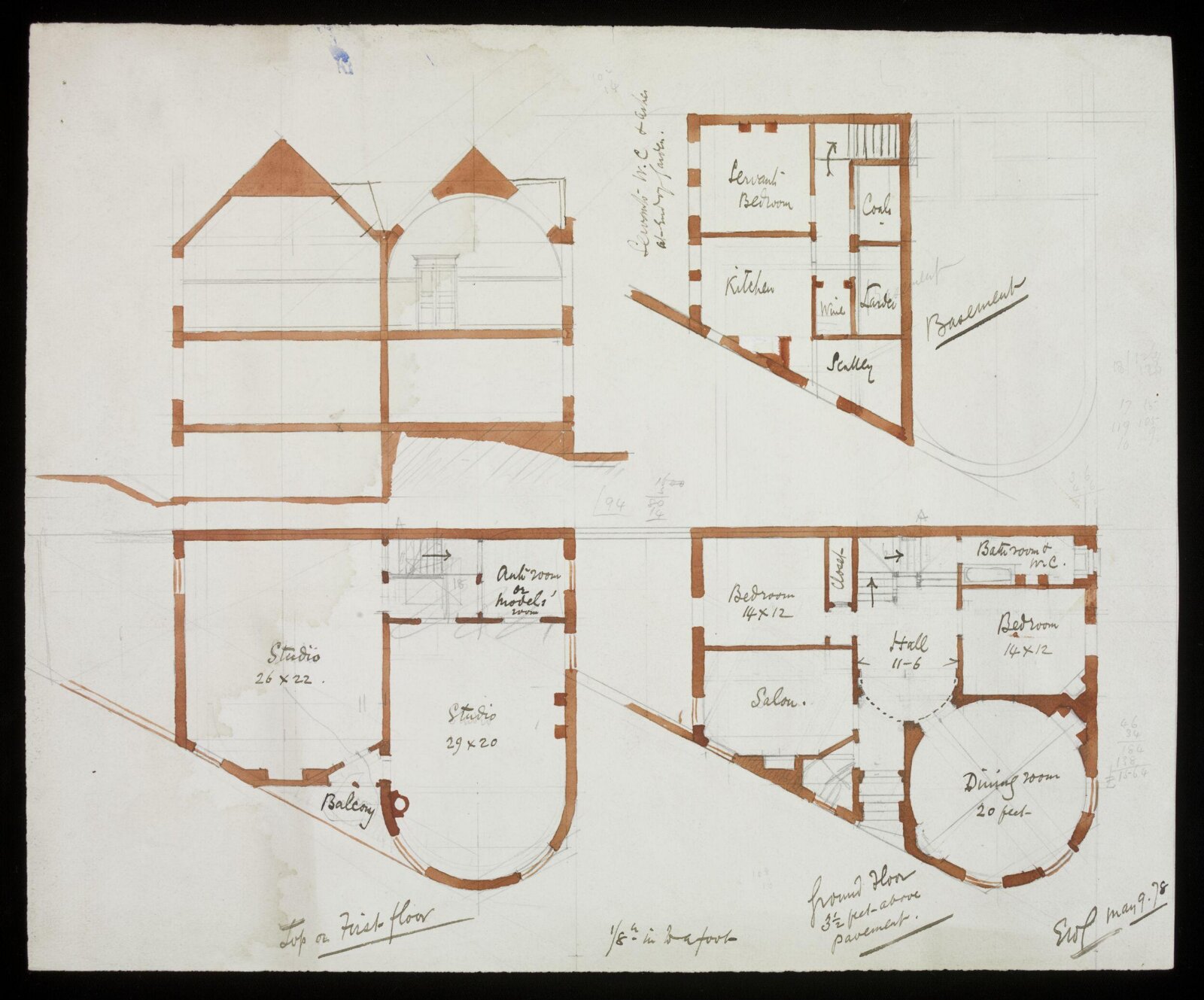 Drawing, Edward William Godwin, May 9 1878