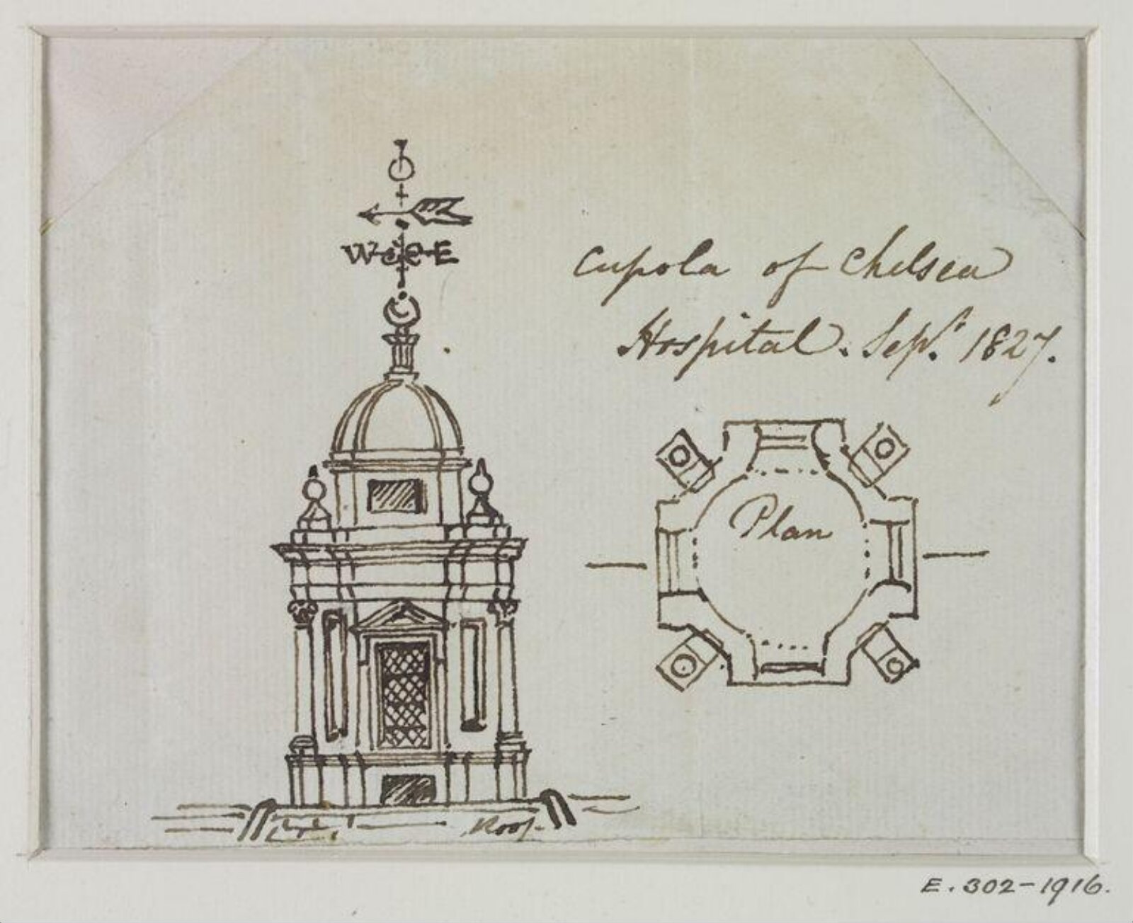 Drawing, John Soane, September 1827