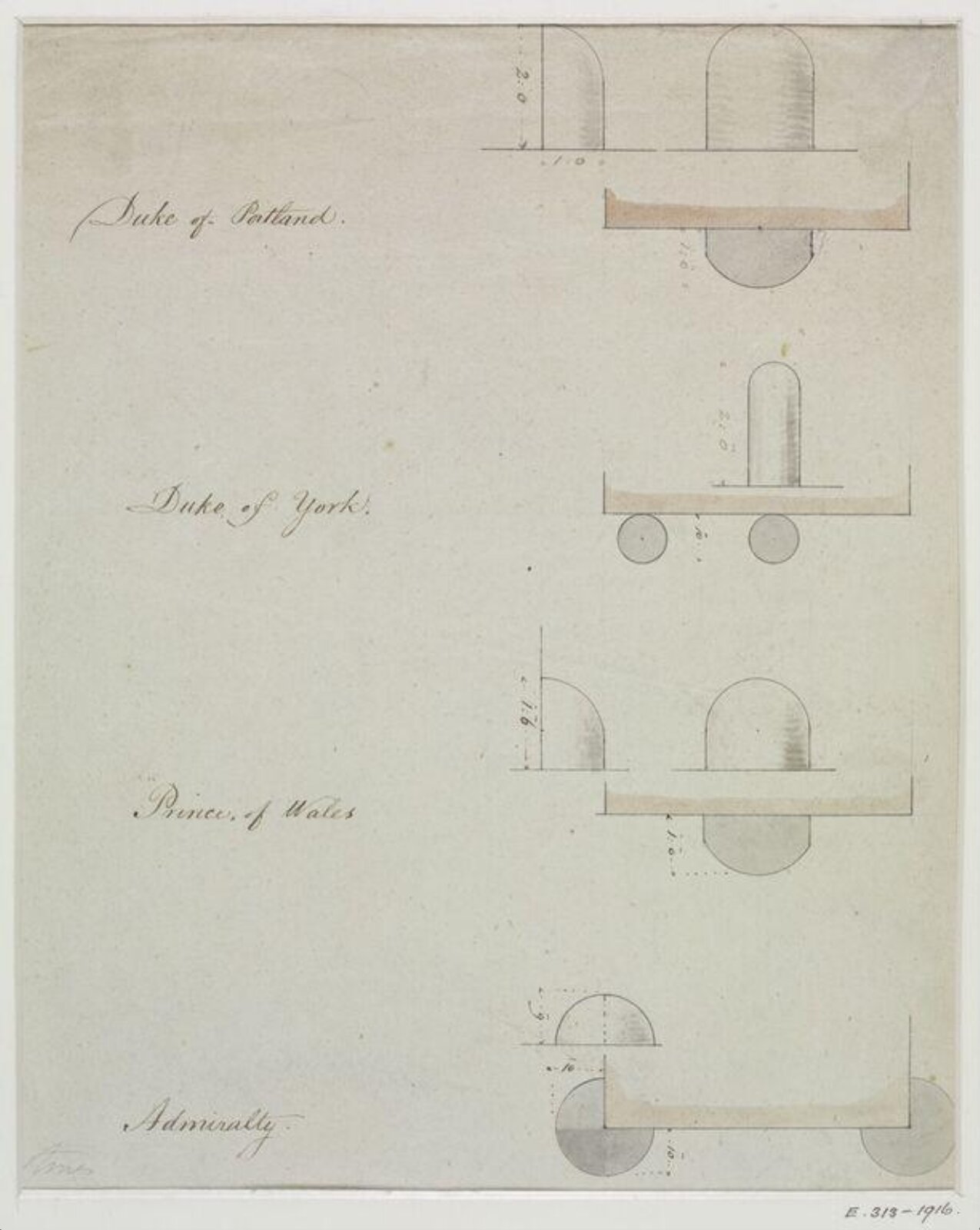 Drawing, John Soane, 1773-1837
