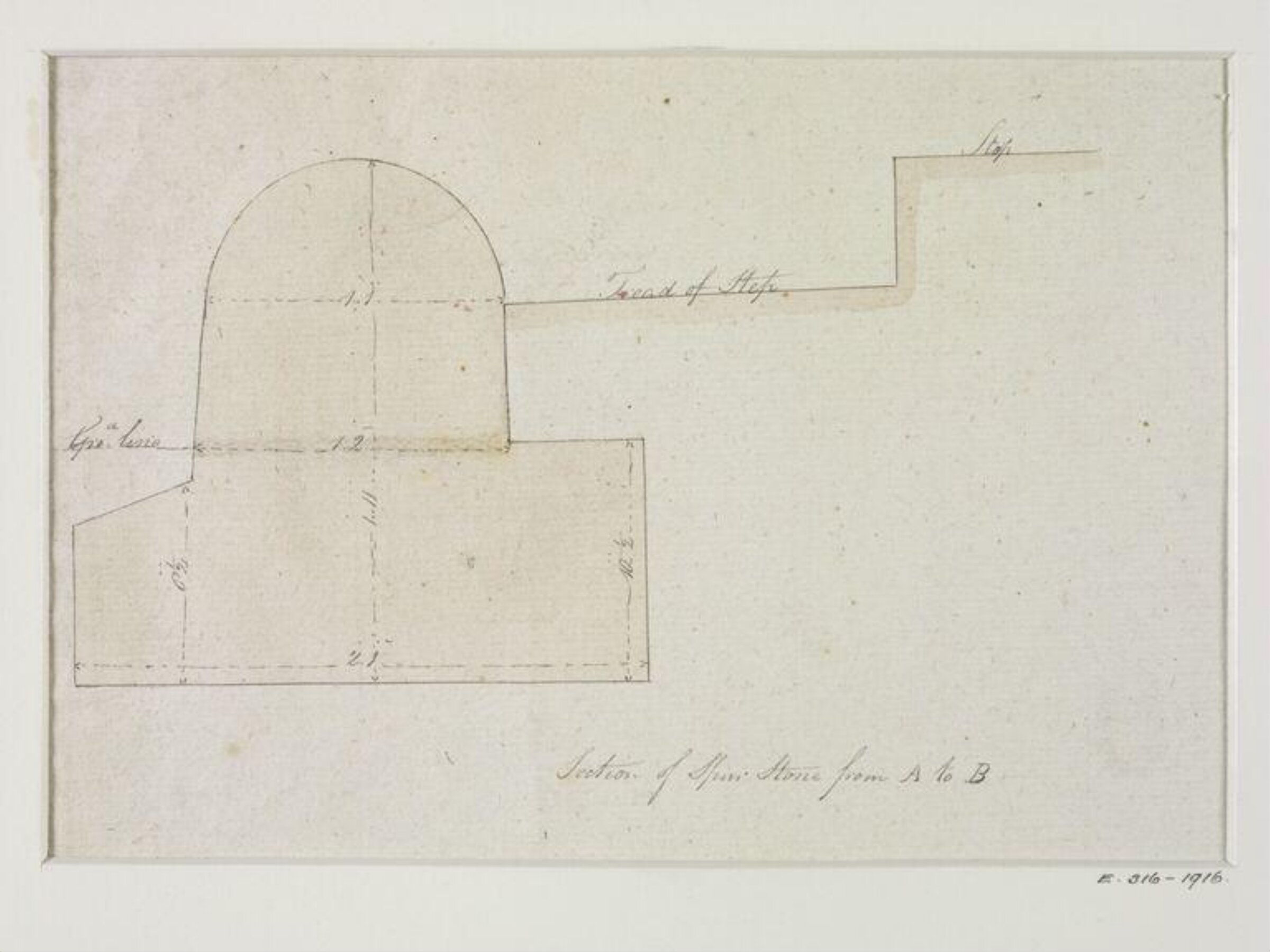Drawing, John Soane, 1773-1837
