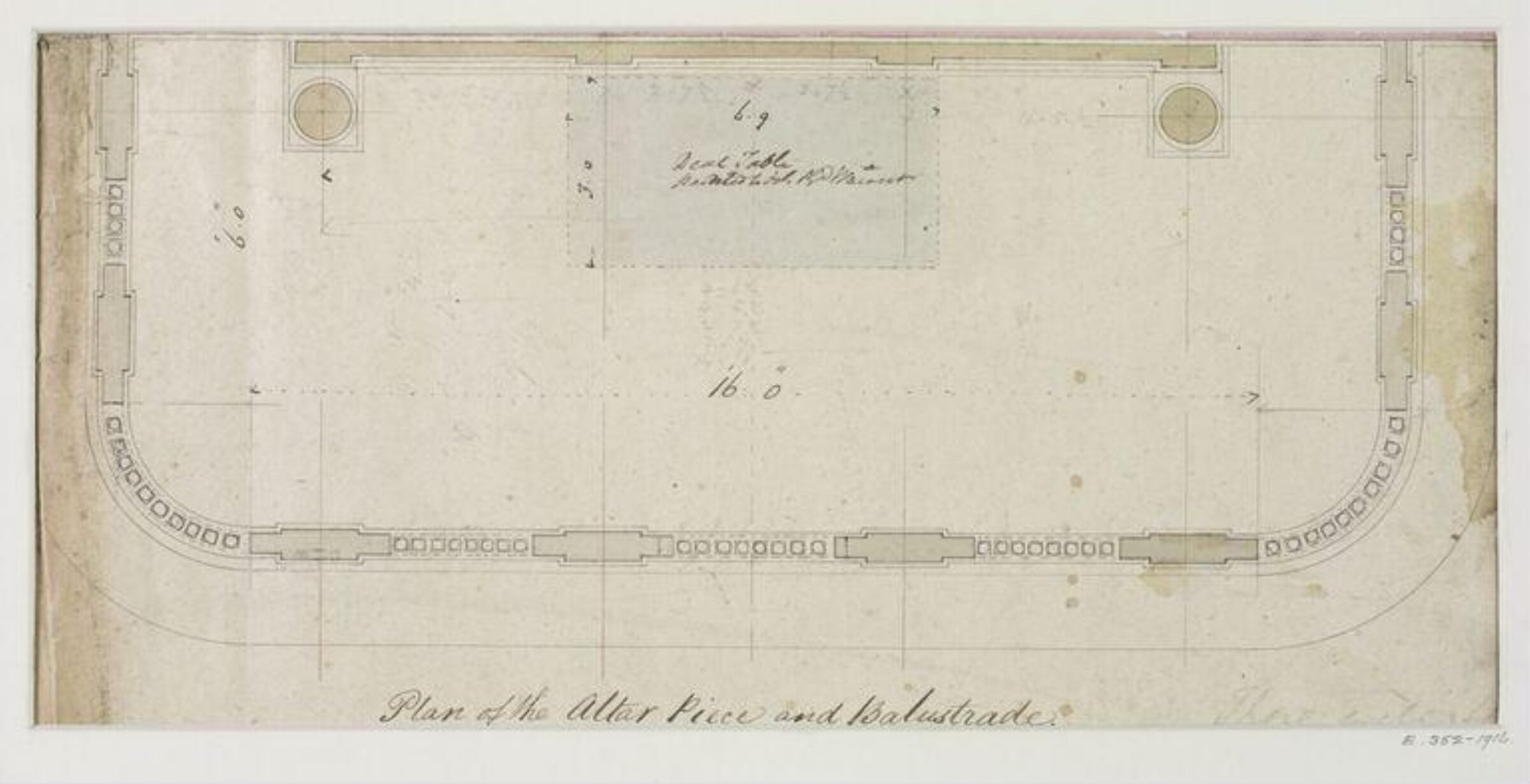 Drawing, John Soane, 1773-1837