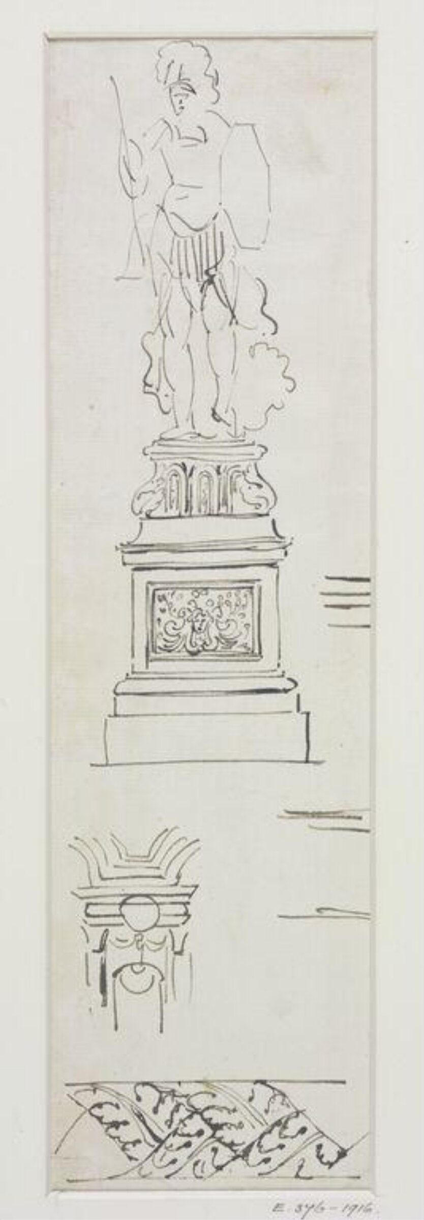 Drawing, John Soane, 1773-1837