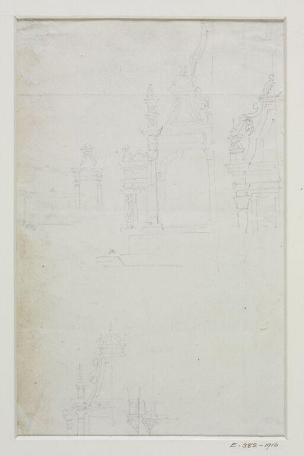 Drawing, John Soane, 1773-1837