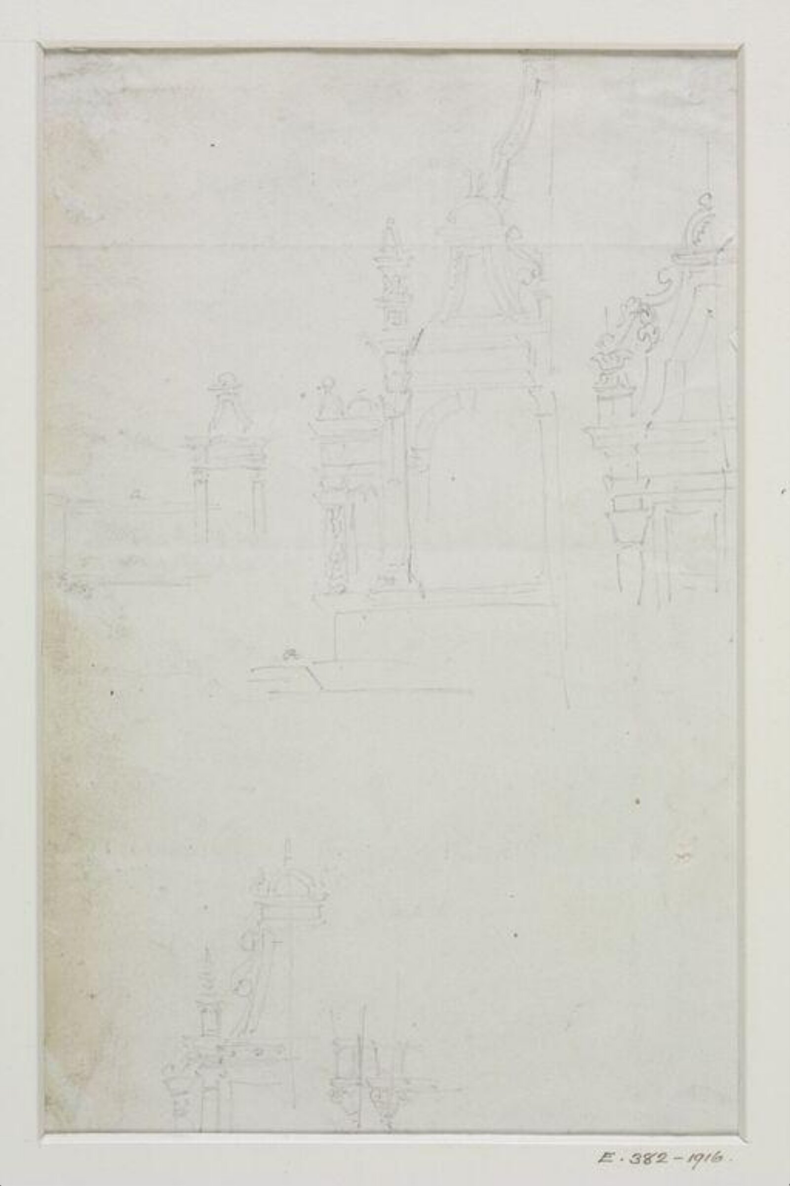 Drawing, John Soane, 1773-1837