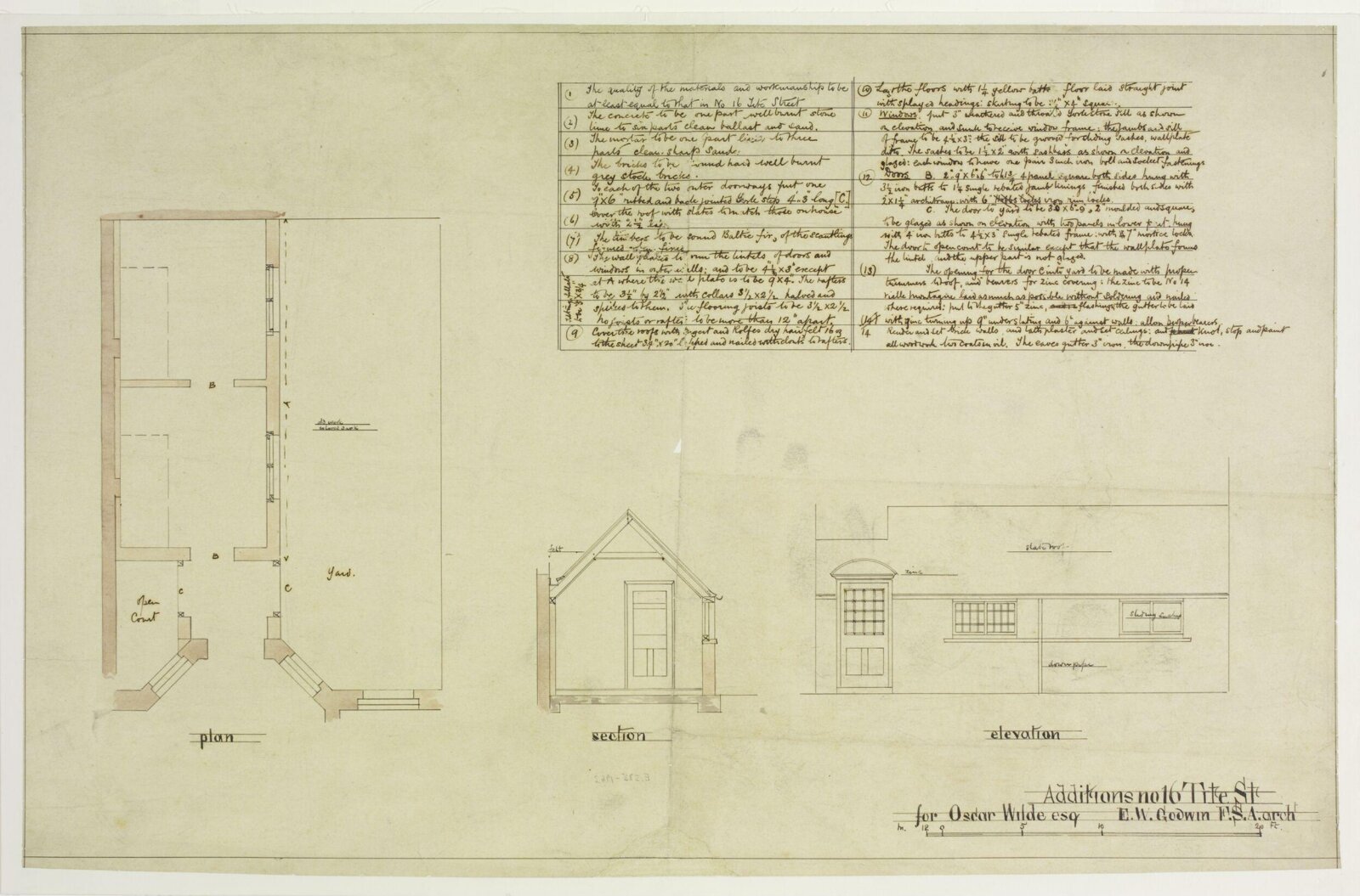 Drawing, Edward William Godwin, ca. 1884