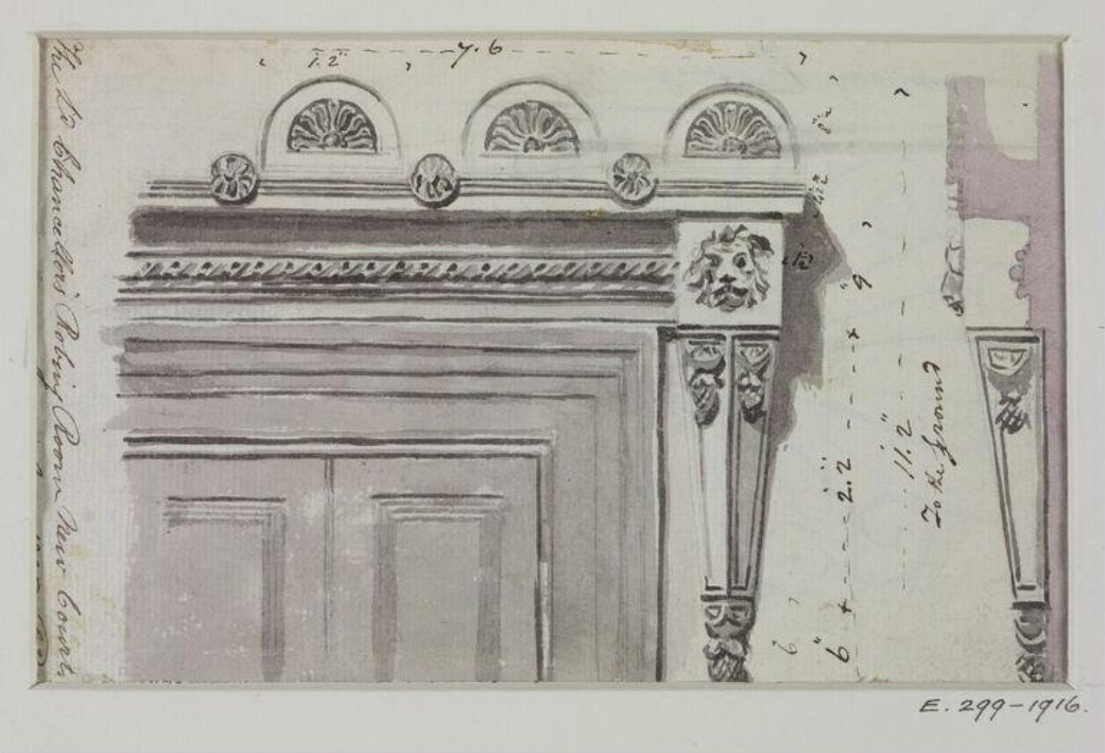 Drawing, John Soane, 1825