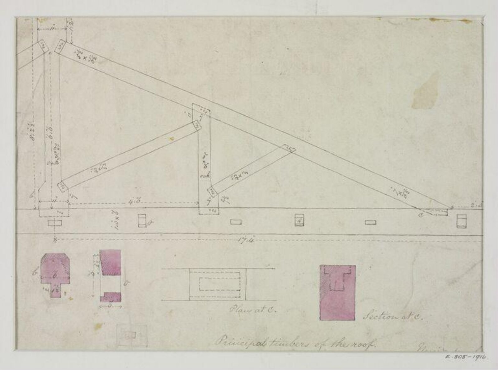 Drawing, John Soane, 1773-1837