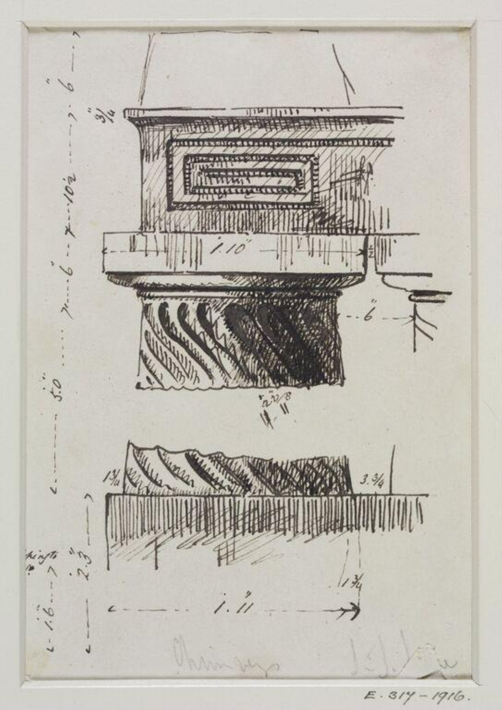 Drawing, John Soane, 1773-1837