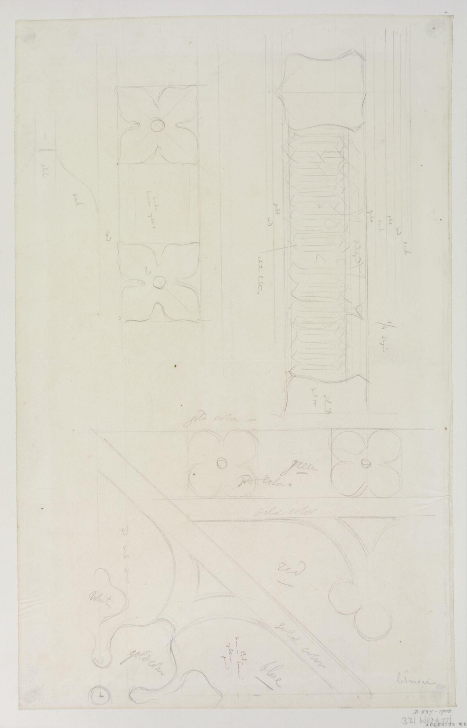 Drawing, A.W.N. Pugin, 1849 to 1850