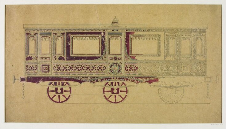 Design for the exterior decoration of a railway carriage made for Frederick VII, King of Denmark top image