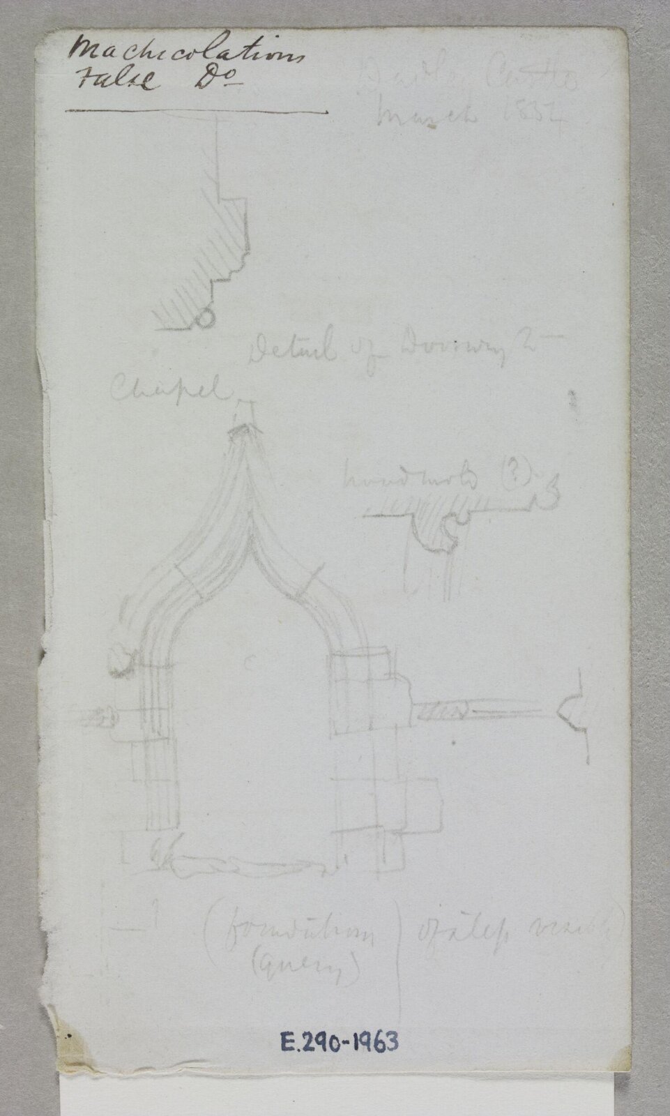 Drawing, Edward William Godwin, March 1854