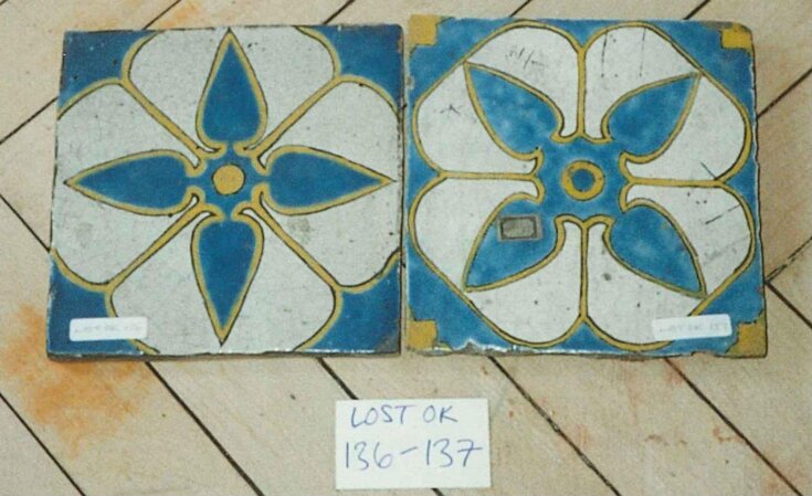 Tehran Floor Tile with Turquoise Blue Quatrefoil top image