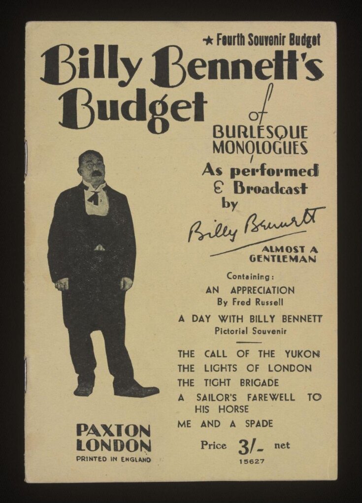 Billy Bennett's Souvenir Budget of Monologues top image