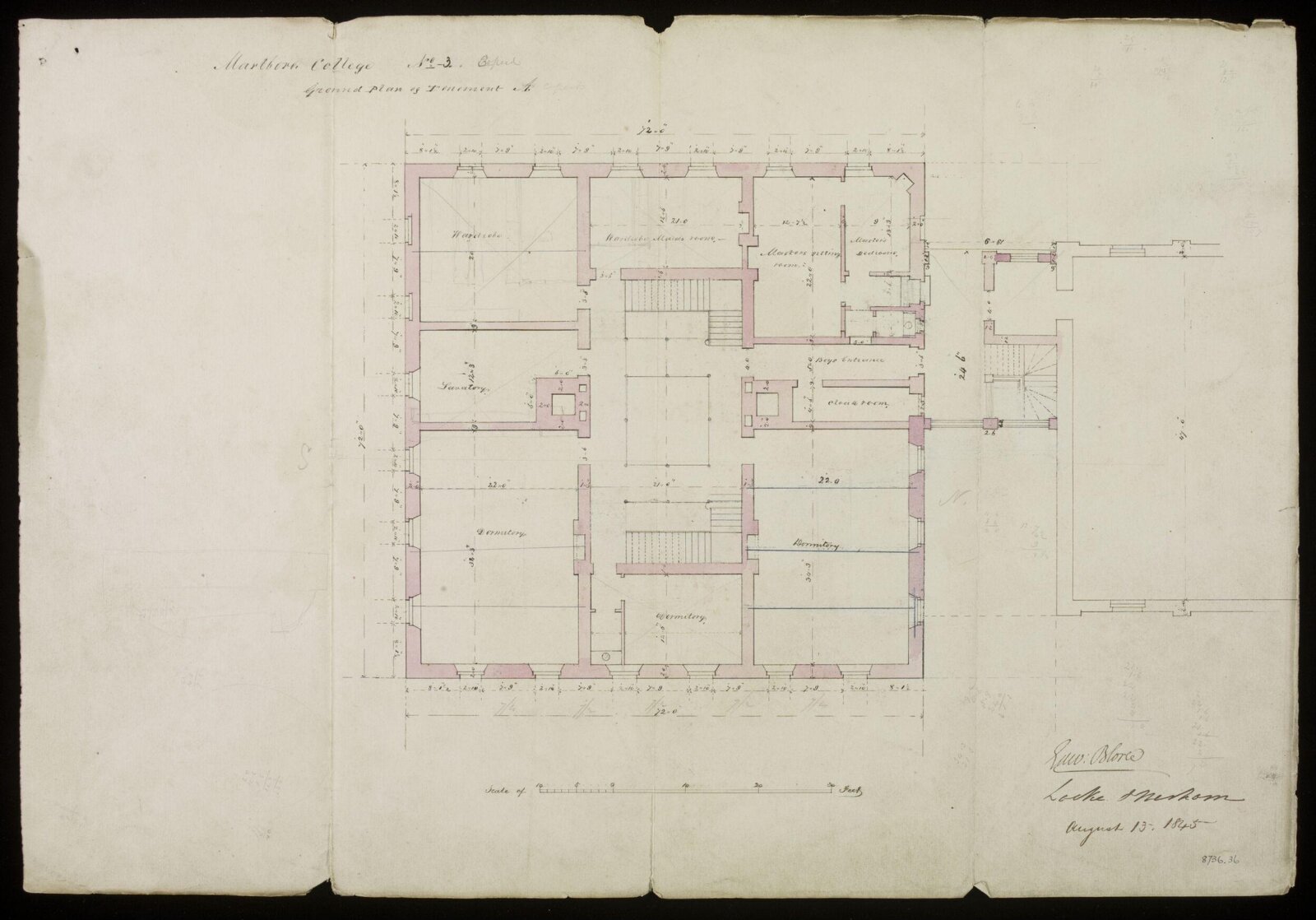 Drawing, Edward Blore, 13/08/1845