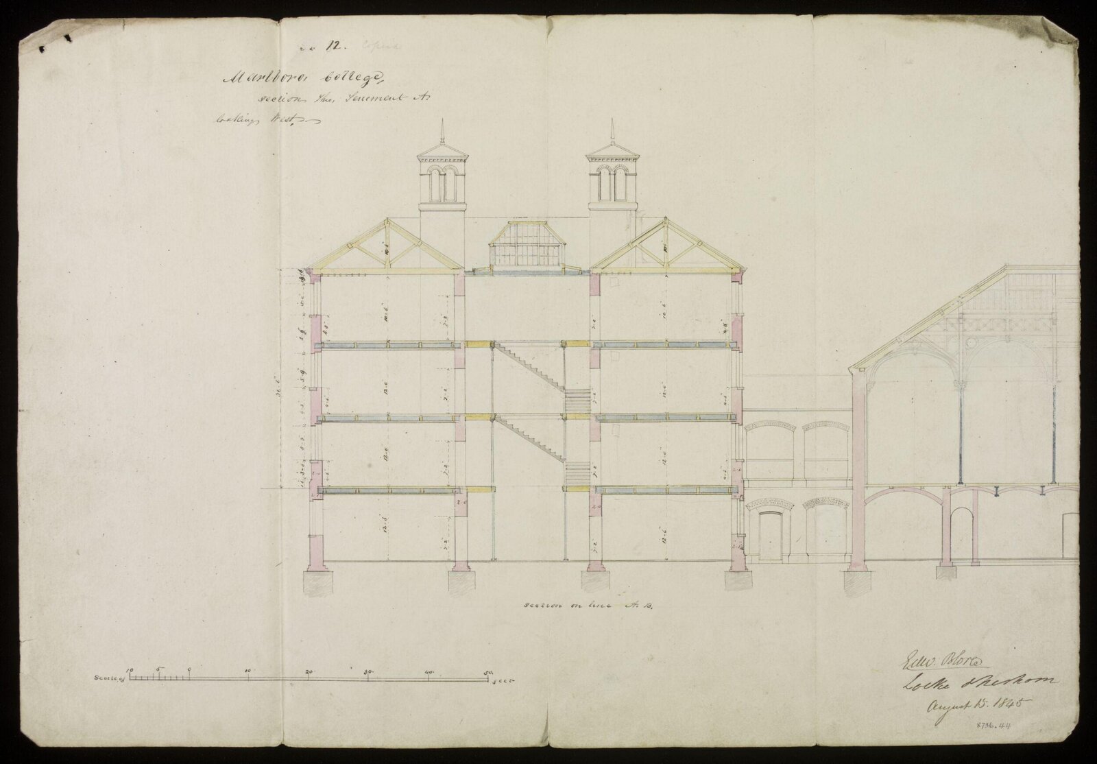 Drawing, Edward Blore, 13/08/1845