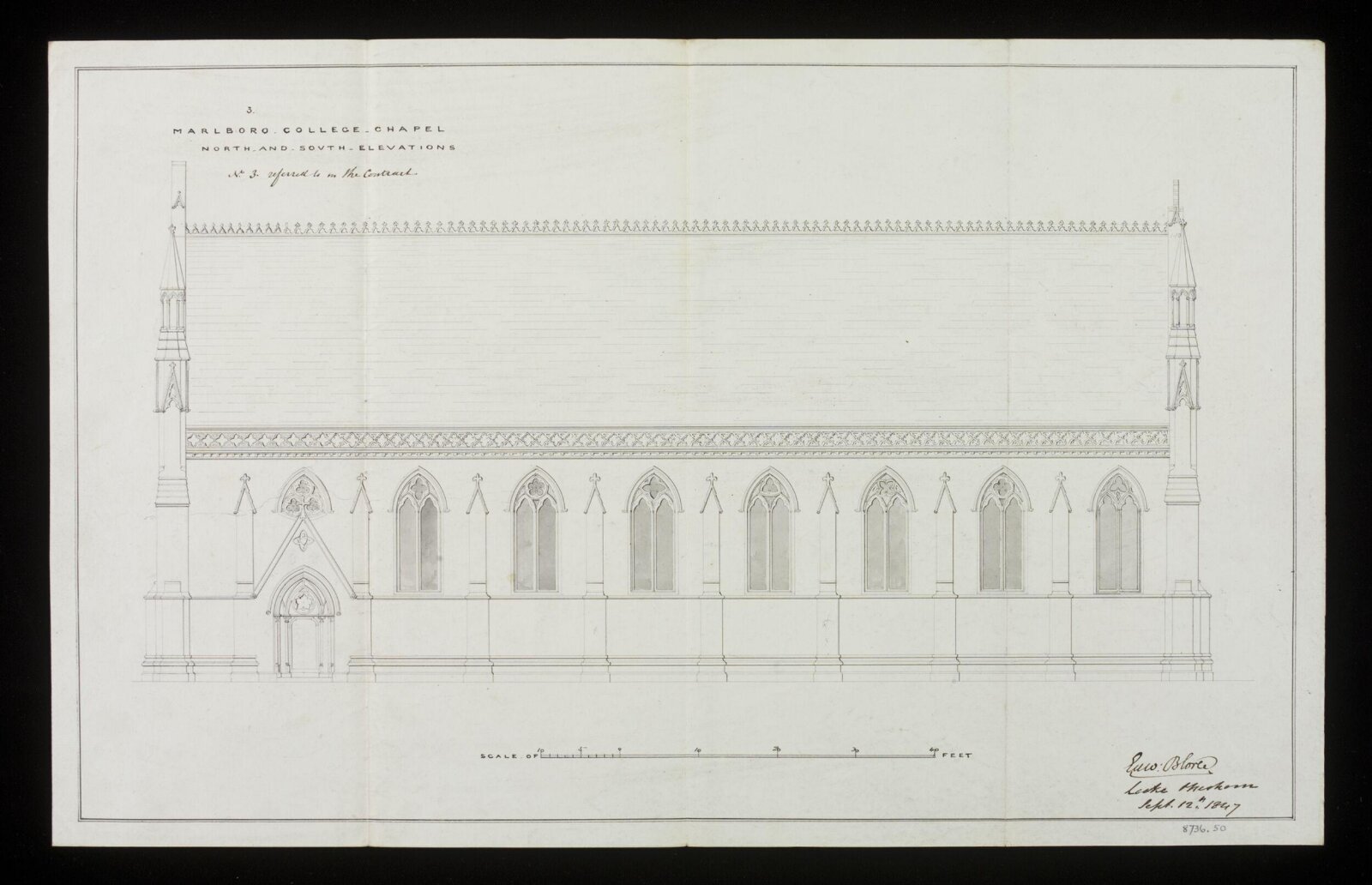 Drawing, Edward Blore, 12/09/1847