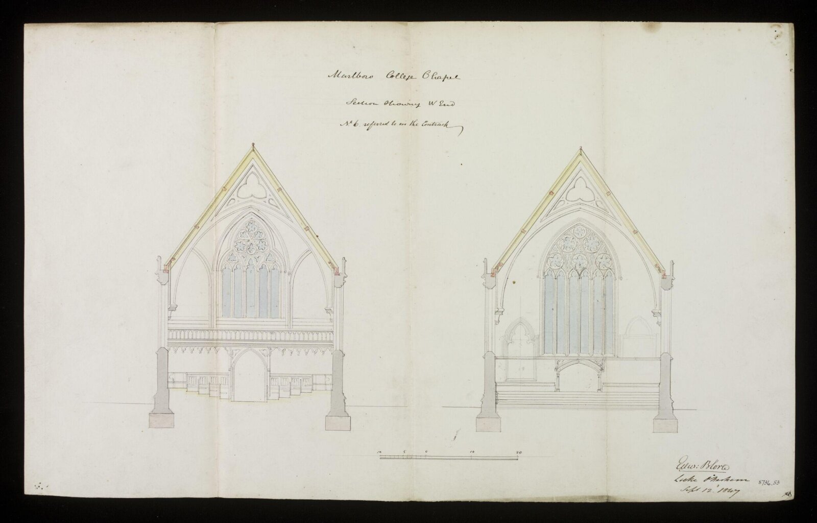 Drawing, Edward Blore, 12/09/1847