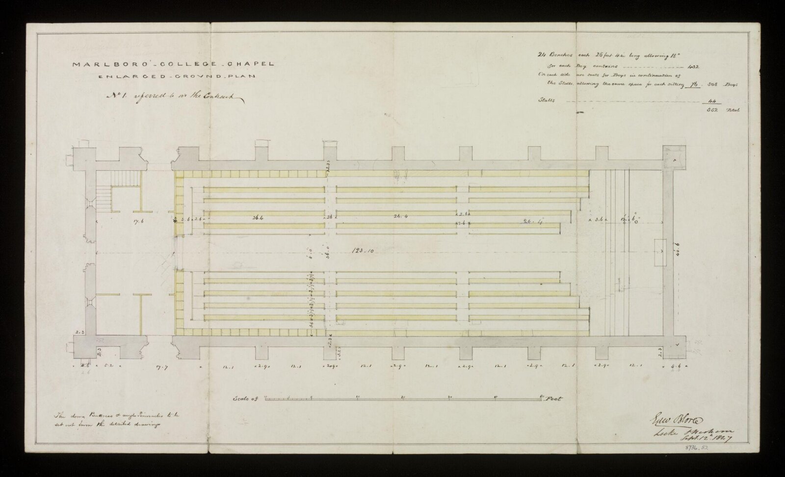 Drawing, Edward Blore, 12/09/1847