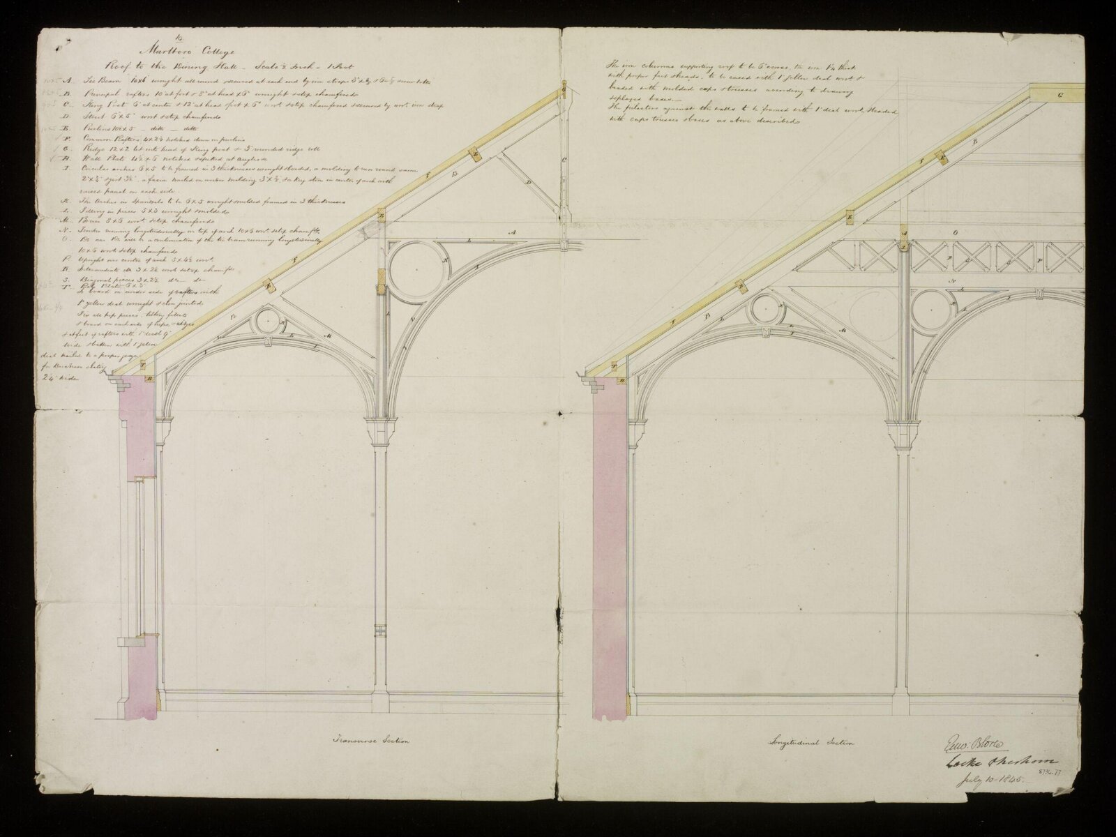 Drawing, Edward Blore, 10/07/1845
