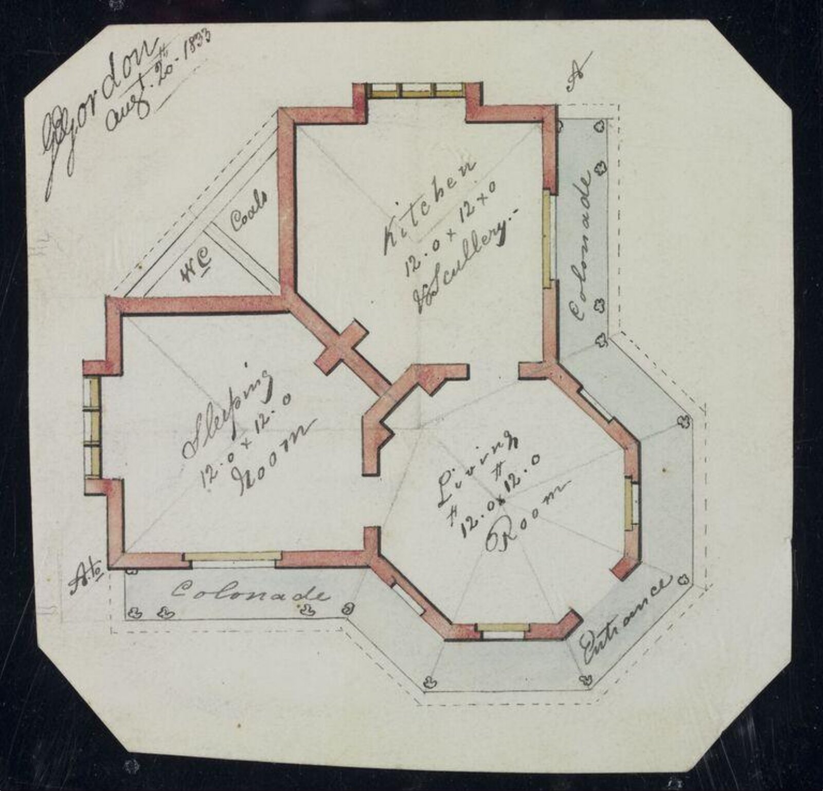 Drawing, G. E. Gordon, 20/08/1833