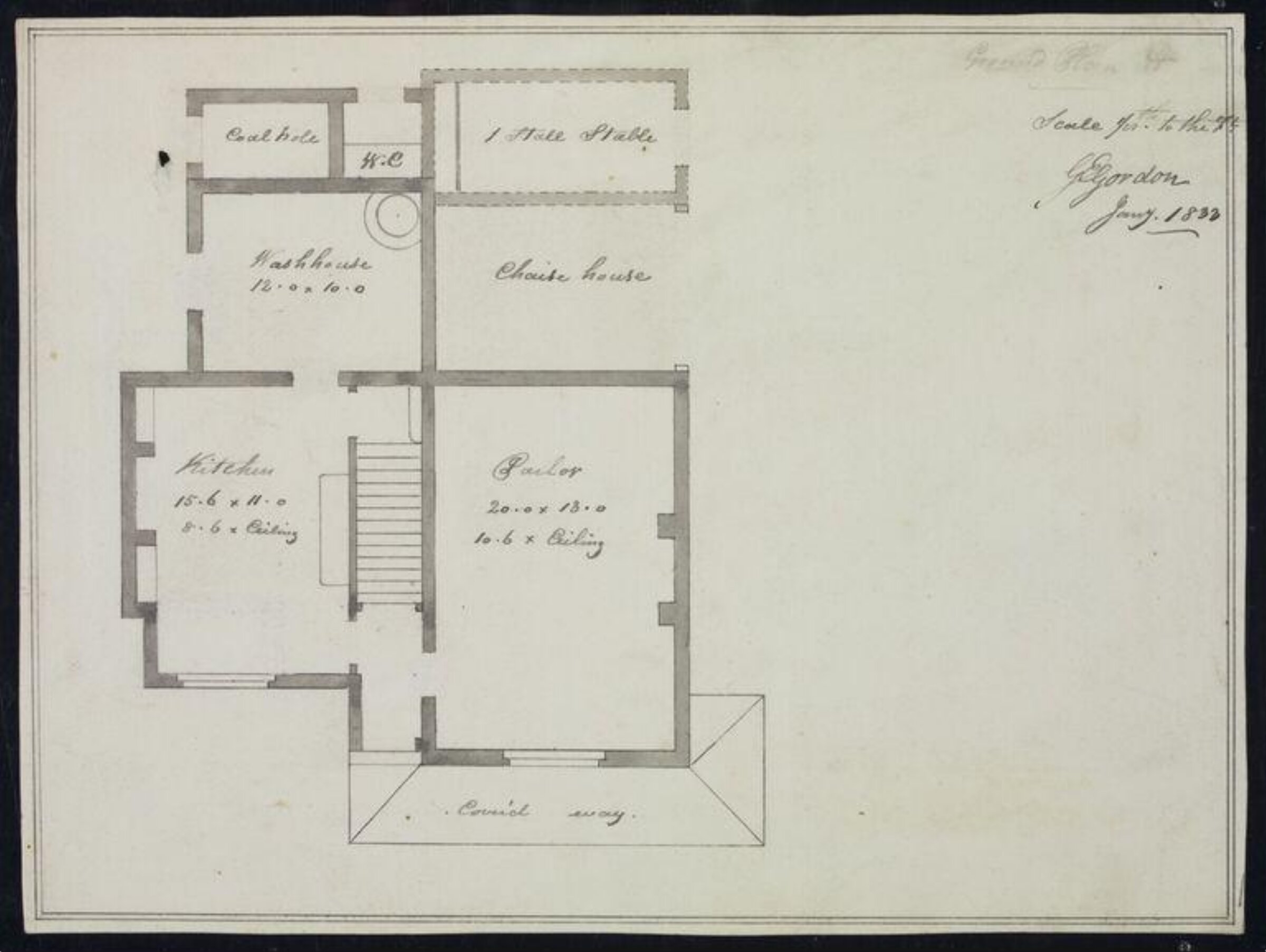 Drawing, G. E. Gordon, 01/1833