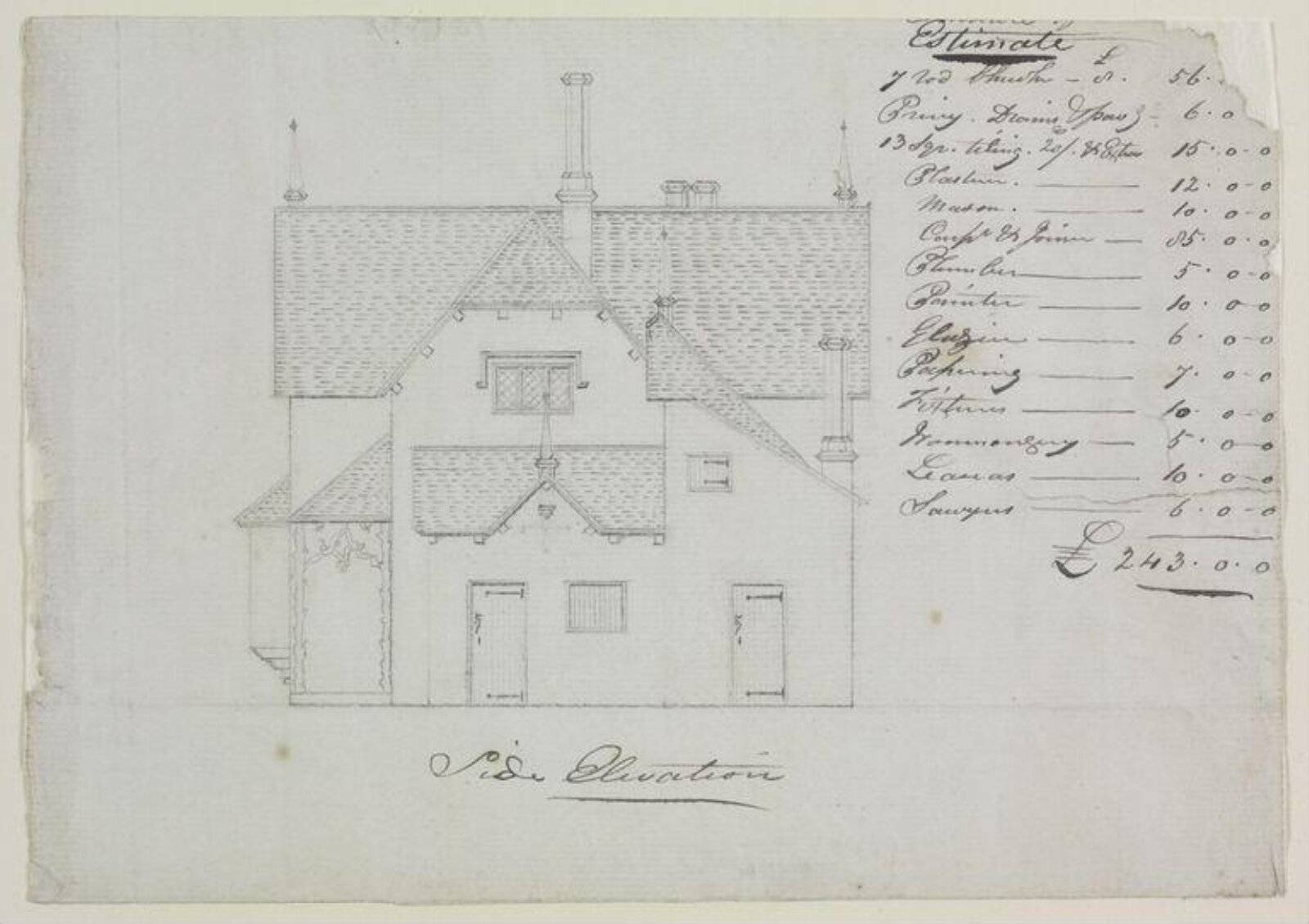Drawing, G. E. Gordon, ca. 1833