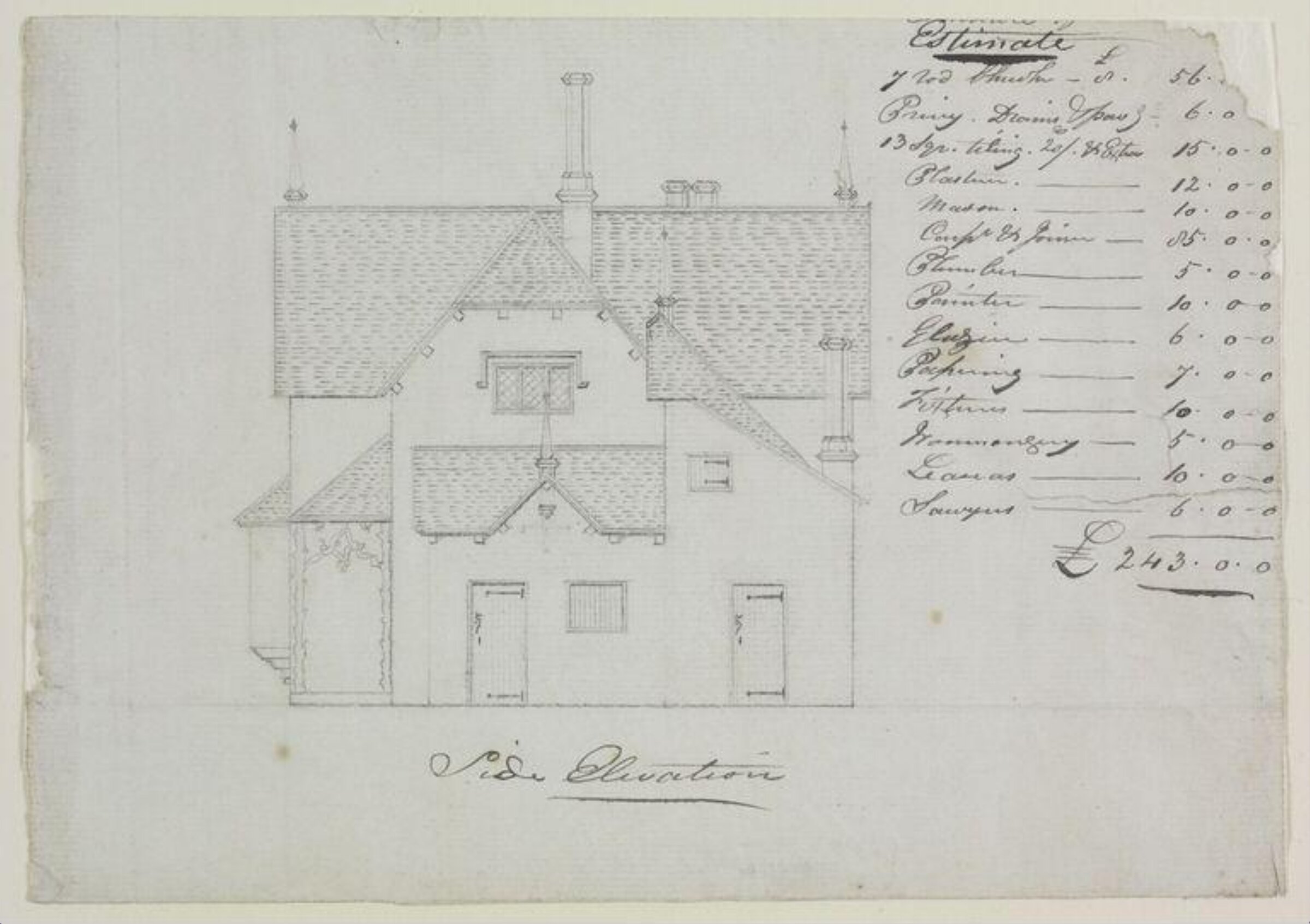 Drawing, G. E. Gordon, ca. 1833