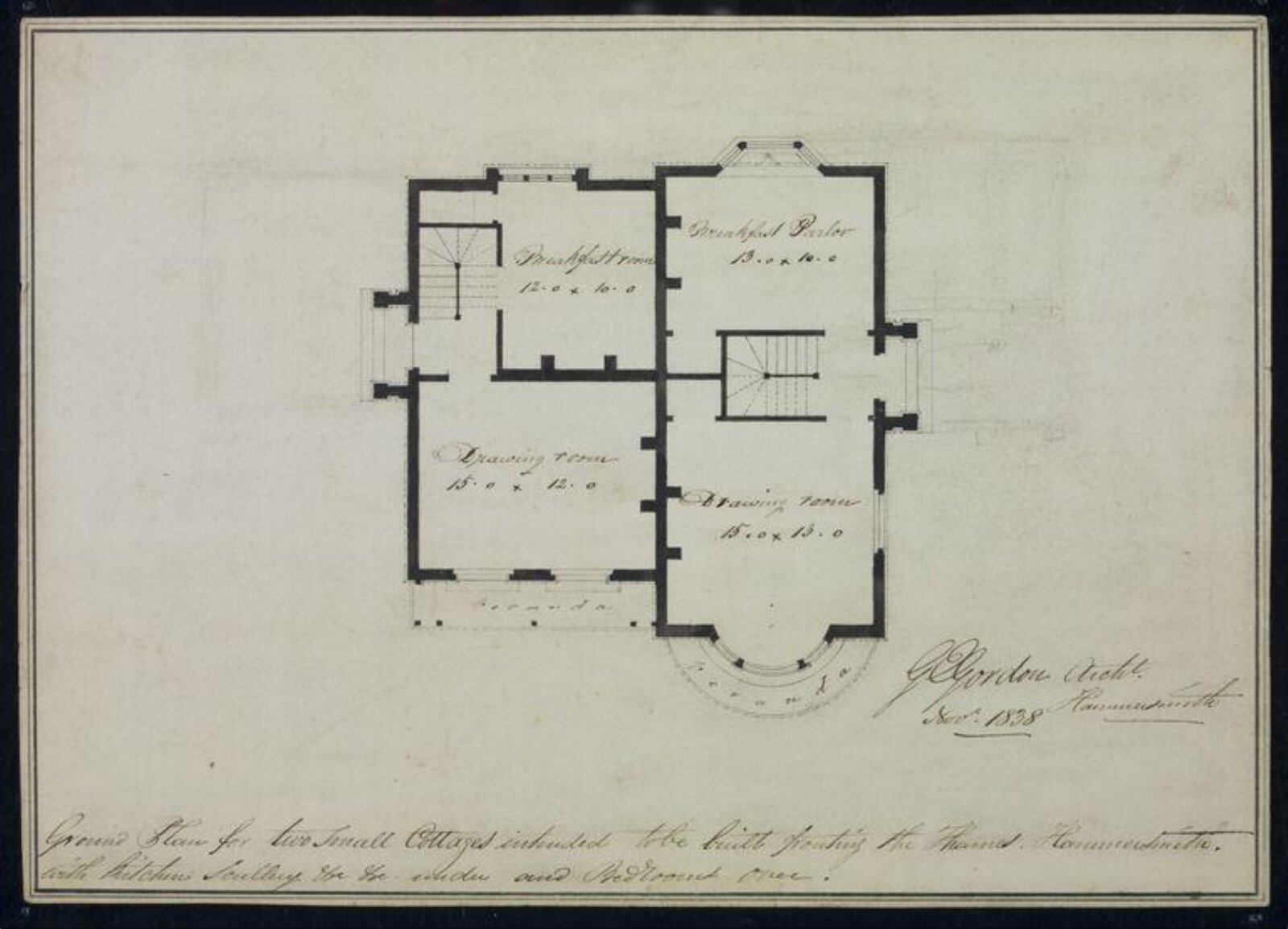 Drawing, W Gordon, 11/1838