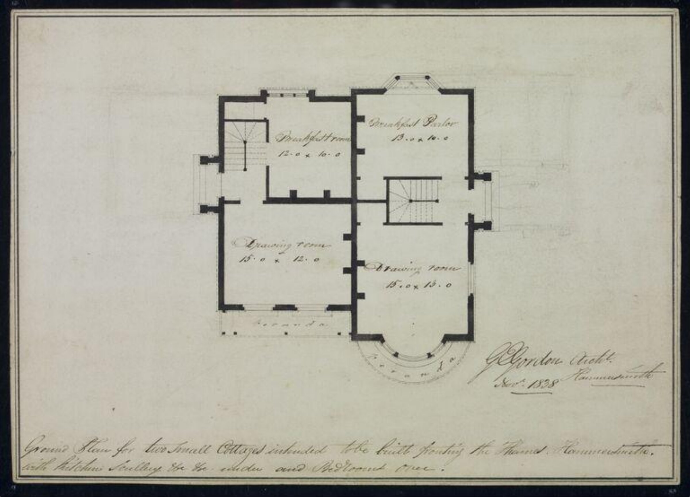 Drawing, W Gordon, 11/1838
