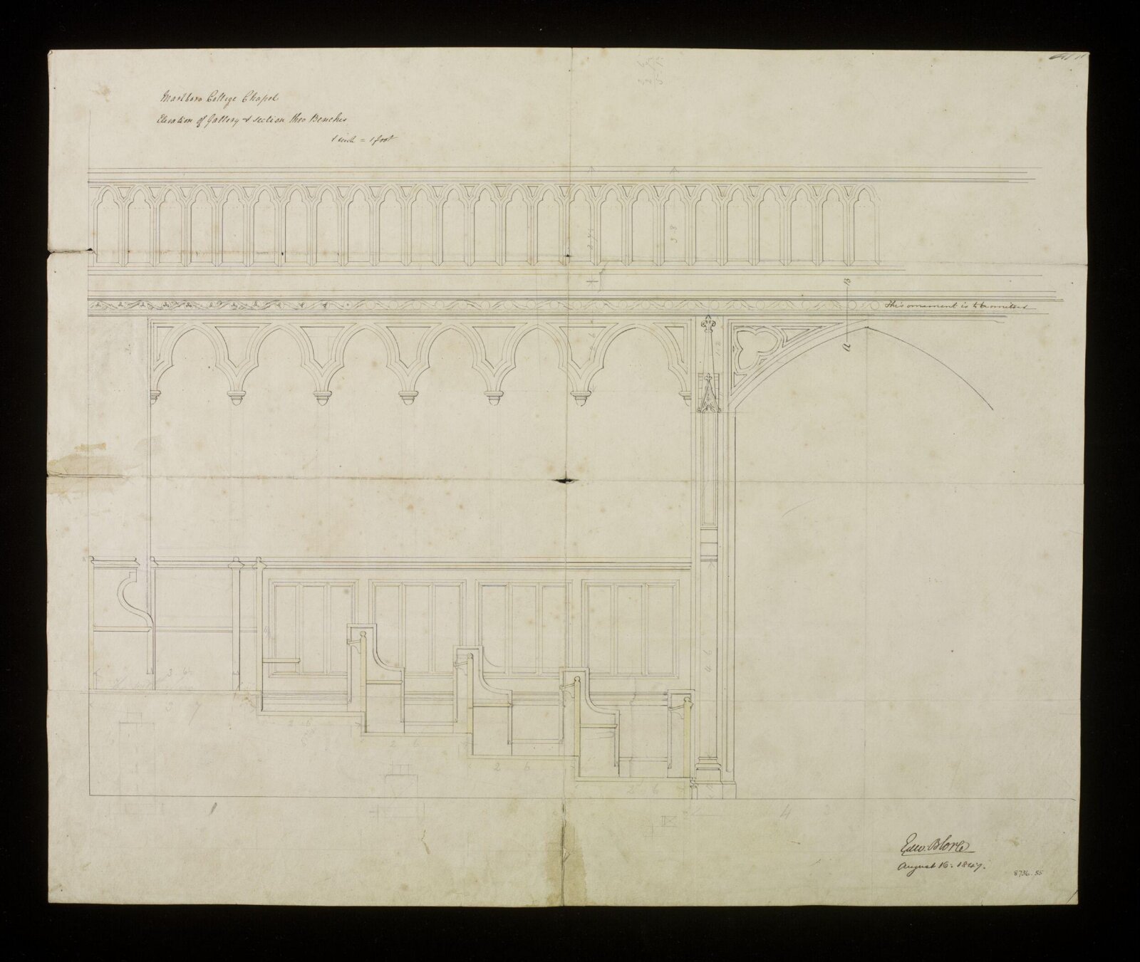 Drawing, Edward Blore, 16/08/1847