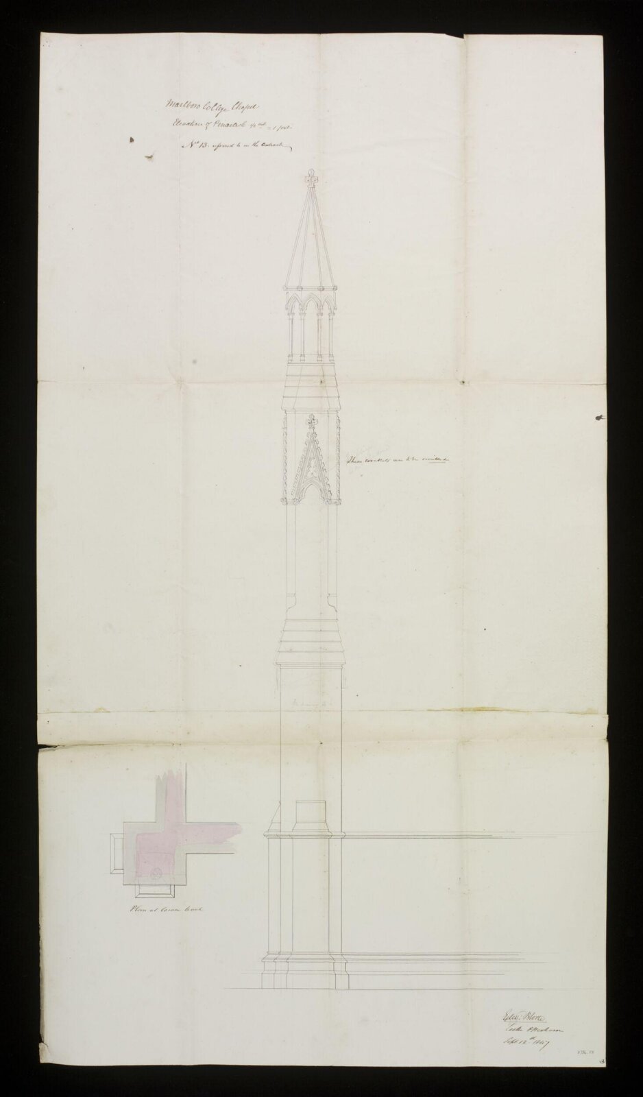 Drawing, Edward Blore, 12/09/1847