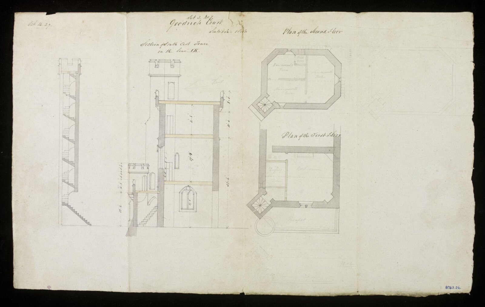 Drawing, Edward Blore, 14/10/1829