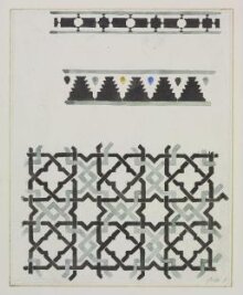 Drawing of wall decoration from the Alhambra thumbnail 1