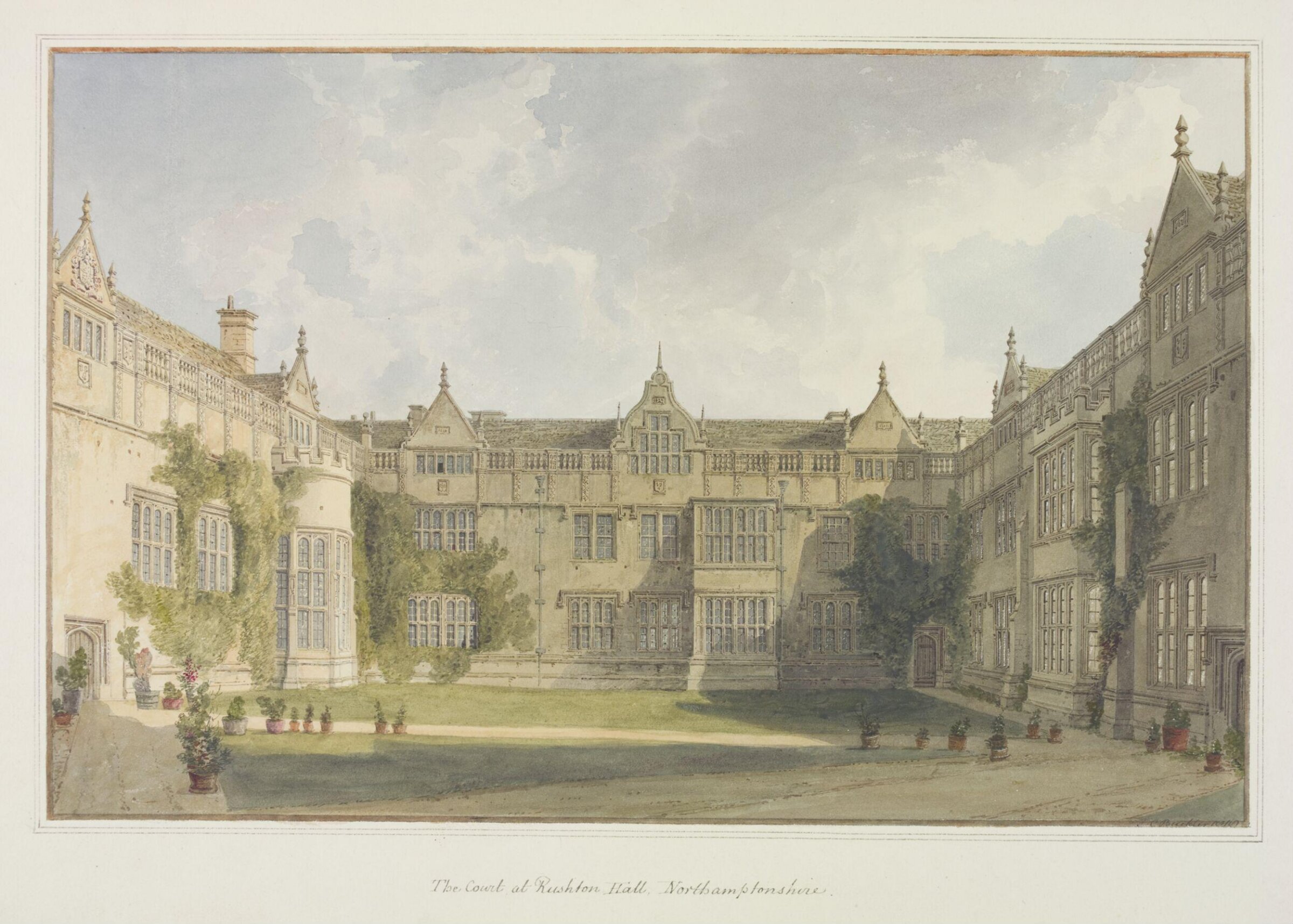 The Court at Rushton Hall, Northamptonshire, Buckler, 1818