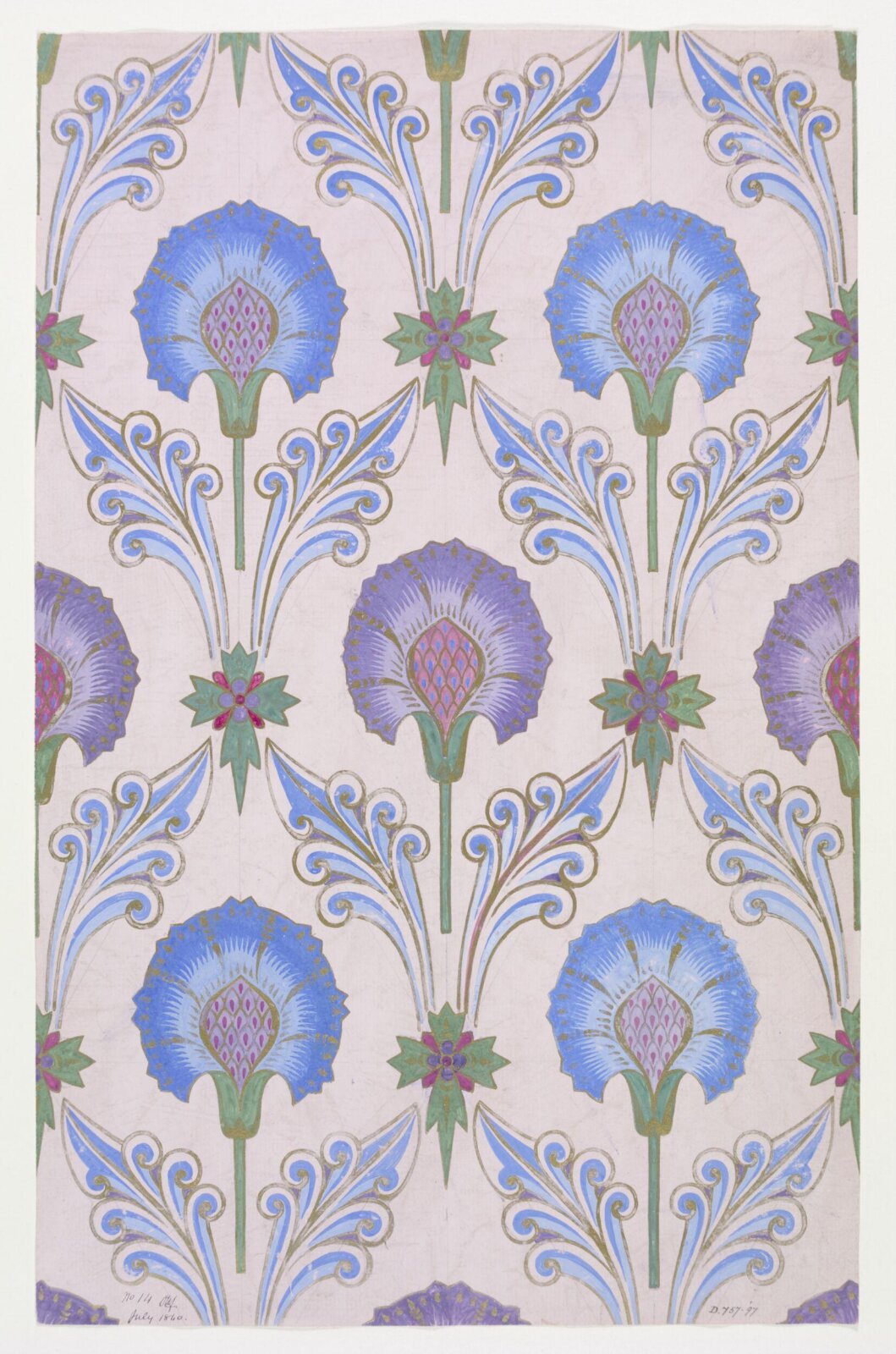 Design for a wallpaper, Owen Jones, July 1860