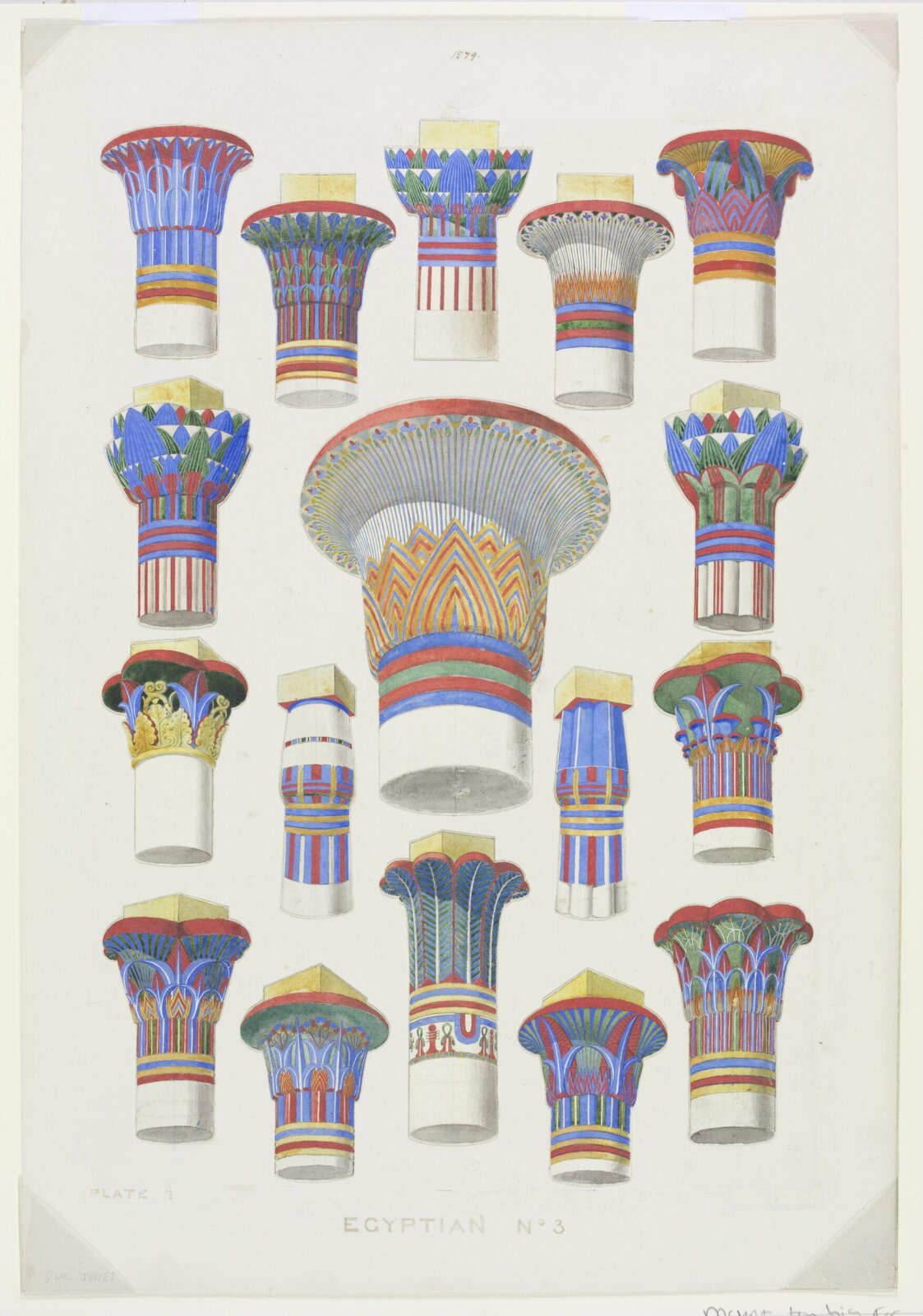 Drawing, Owen Jones, 1856