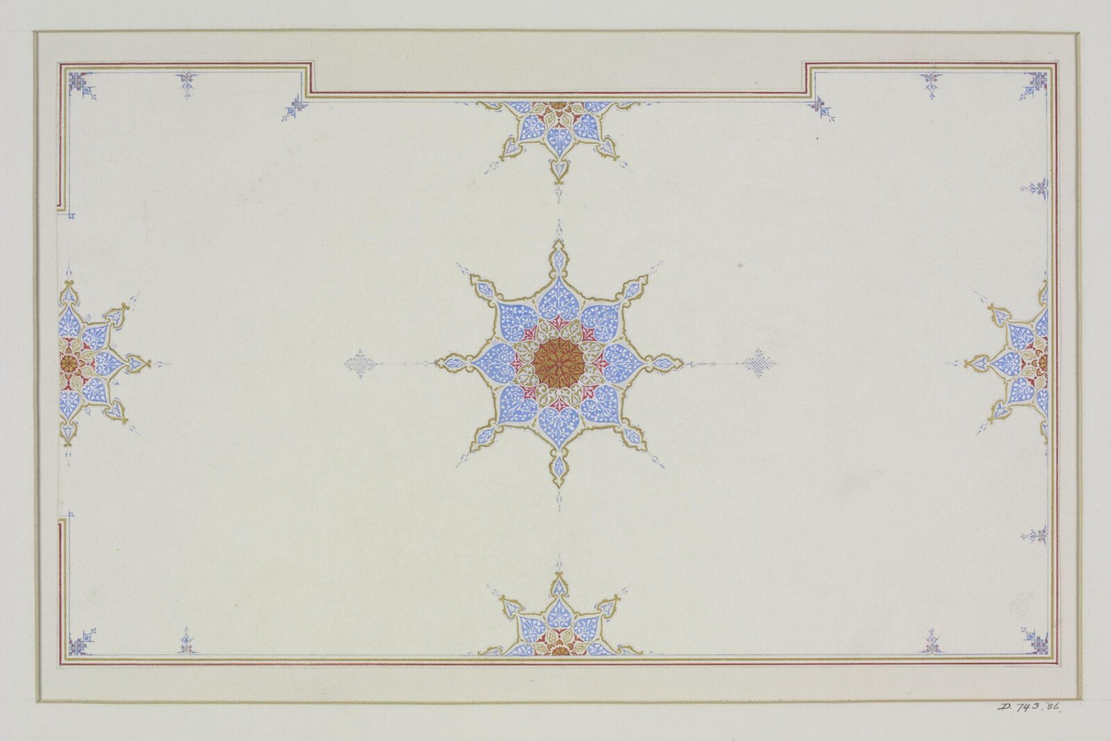 Design for ceiling, Owen Jones, 1809 - 1874