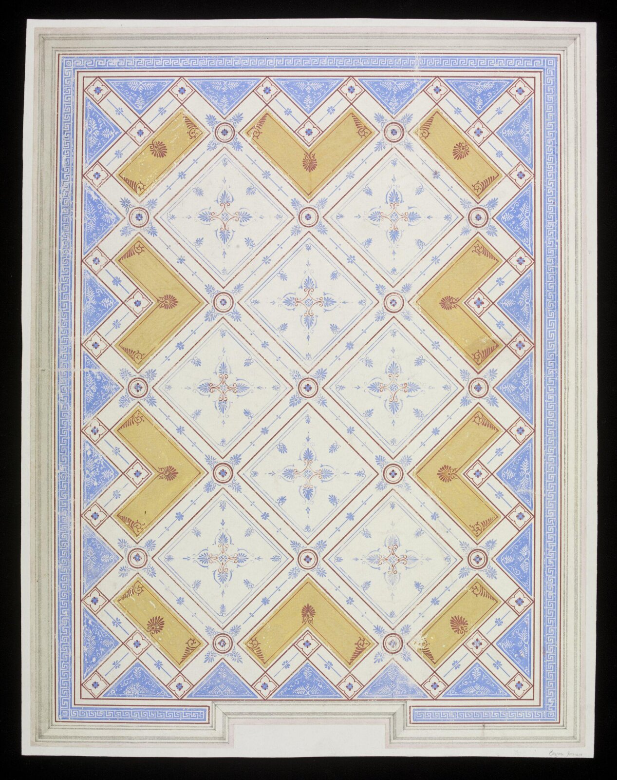 Design for ceiling, Owen Jones, 1809 - 1874