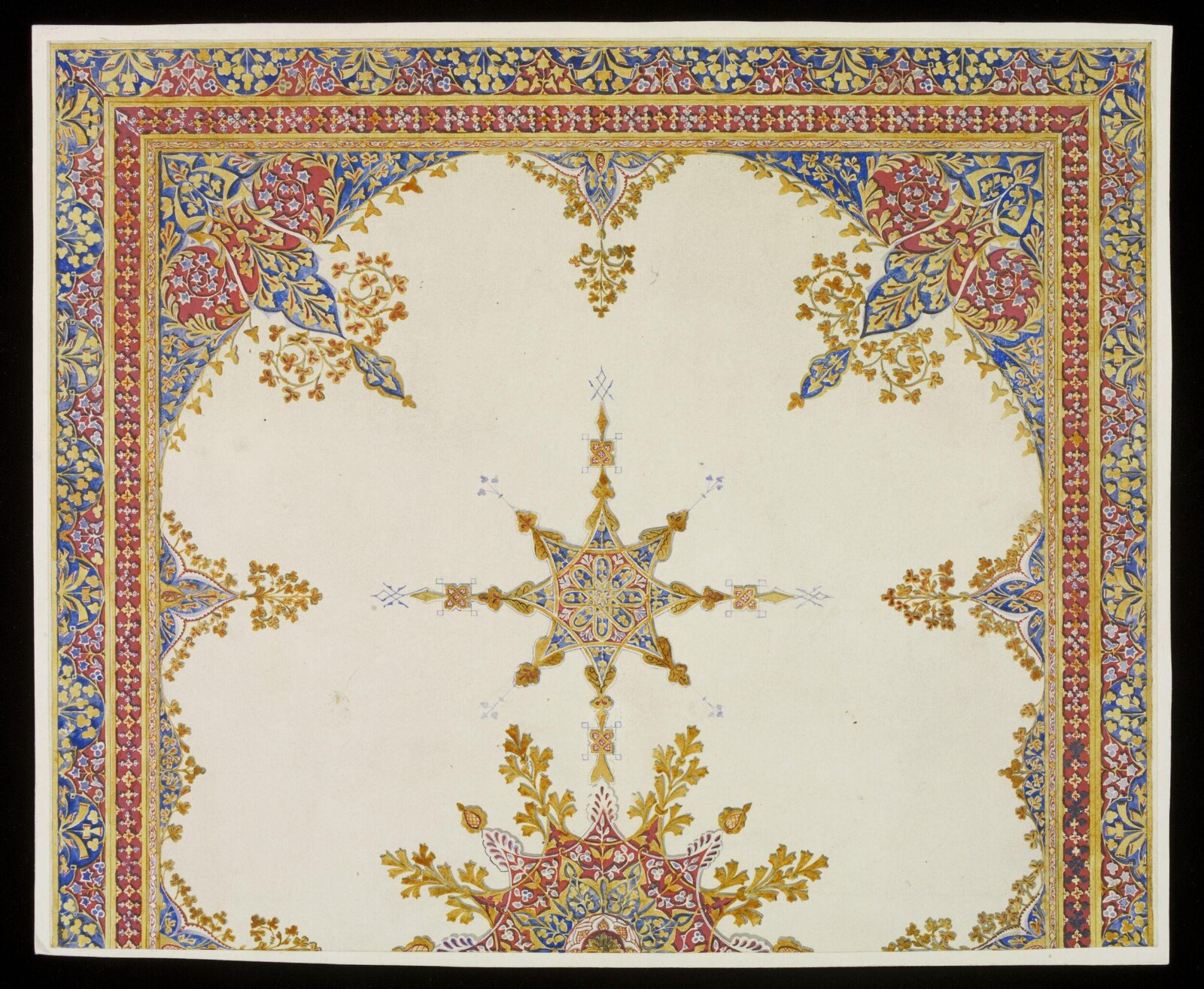 Design for floor covering., Owen Jones, 1809 - 1874