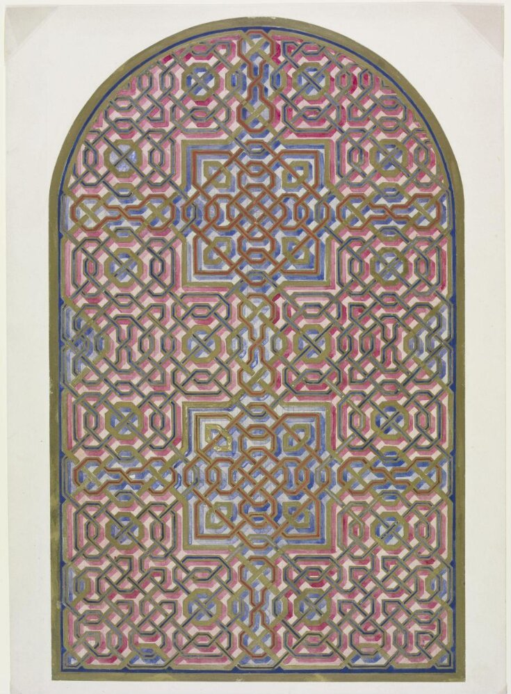 Design for geometric stained glass window. top image