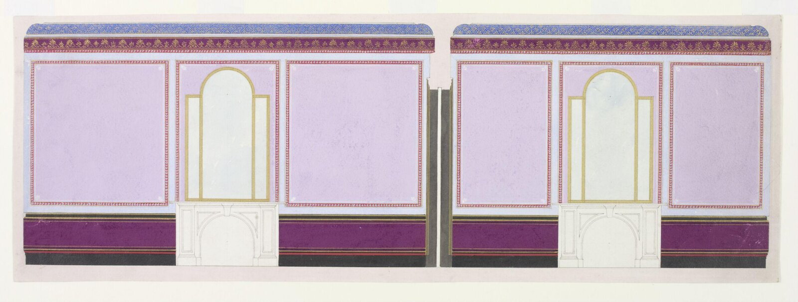 Design for mural decoration, Owen Jones, 1807 to 1874