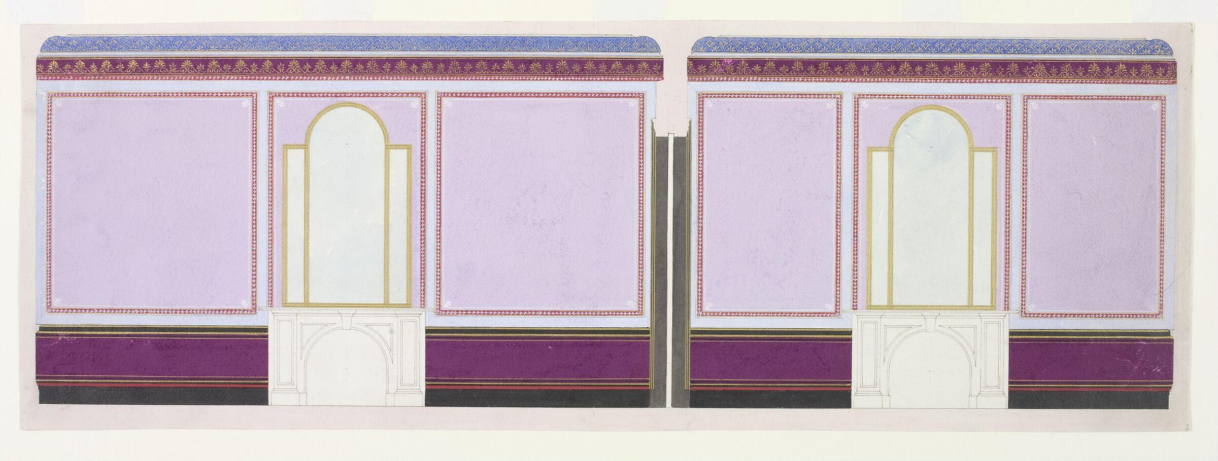 Design for mural decoration, Owen Jones, 1807 to 1874