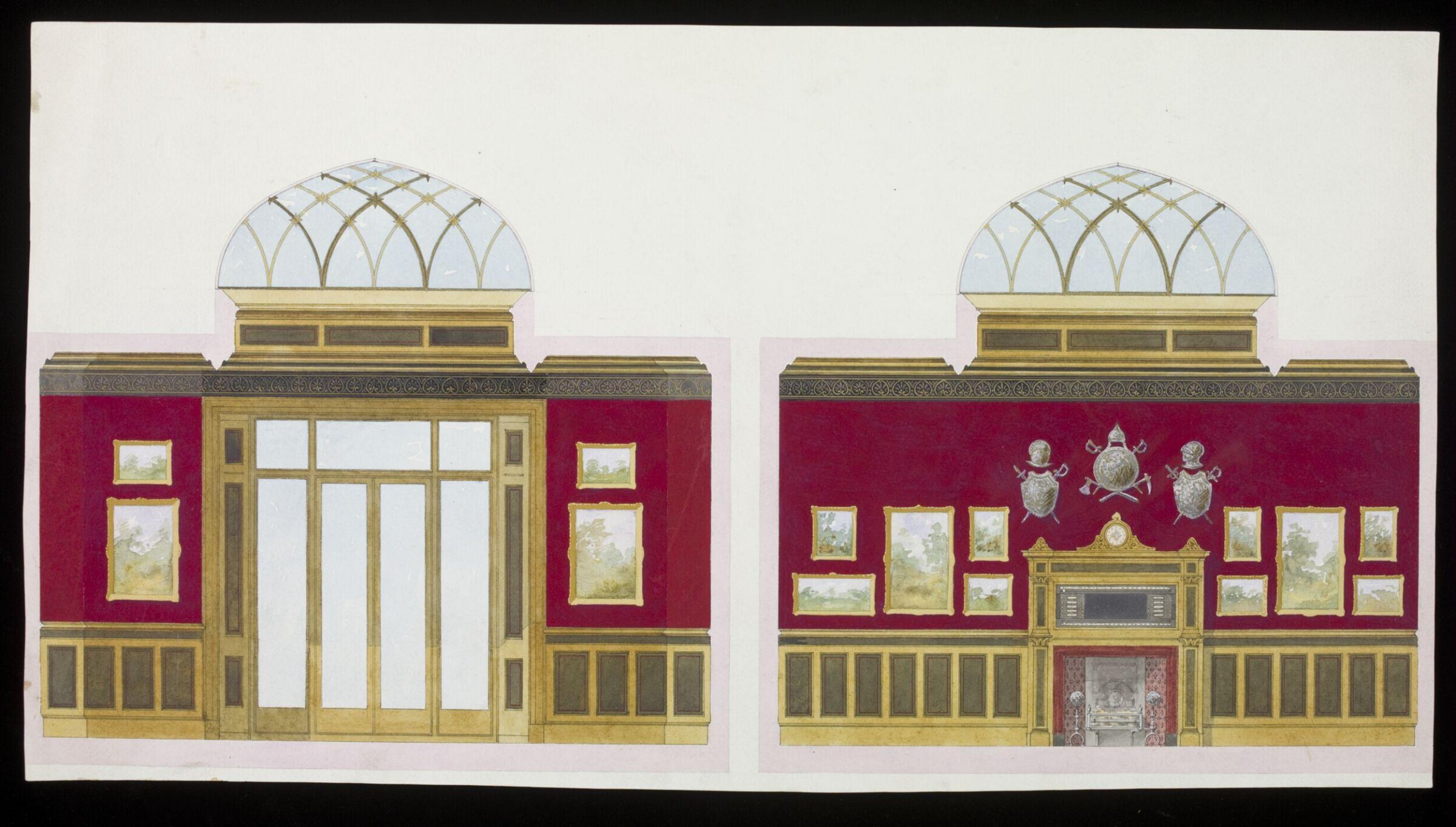 Design for mural decoration, Owen Jones, 1807 to 1874