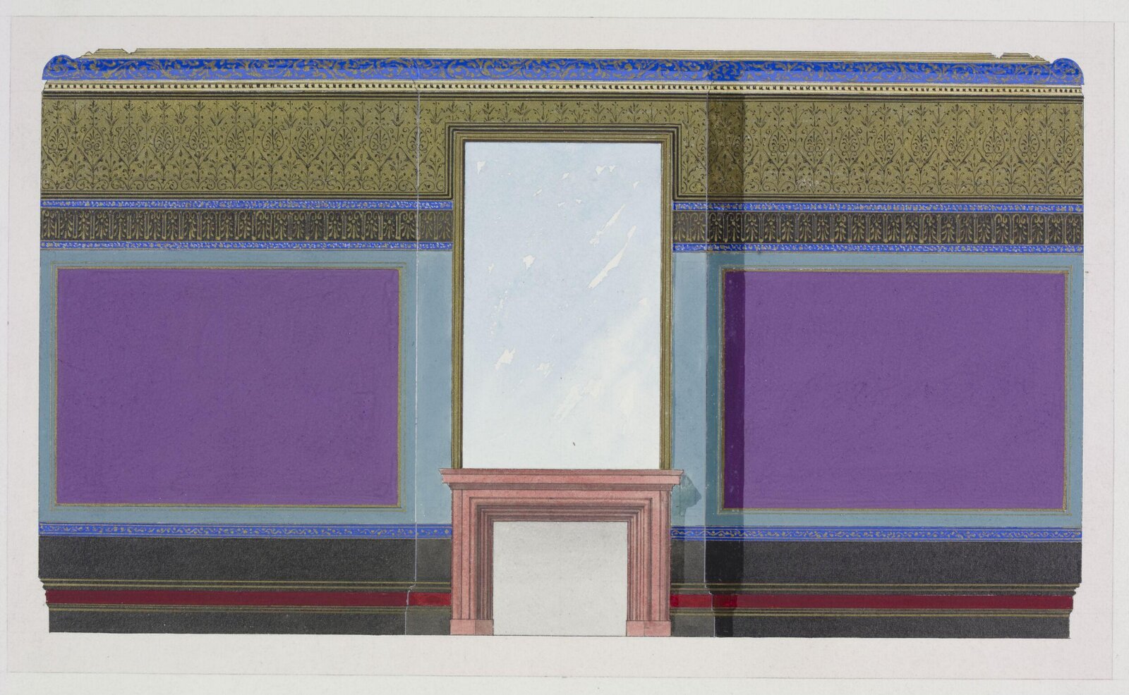 Design for mural decoration, Owen Jones, 1807 to 1874