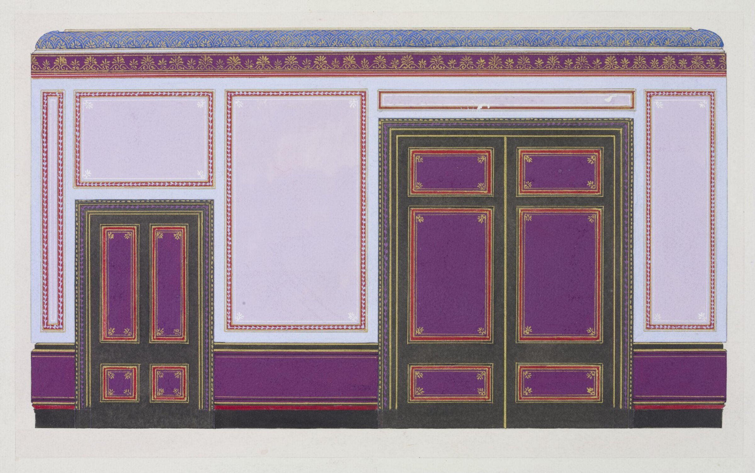 Design for mural decoration, Owen Jones, 1807 to 1874