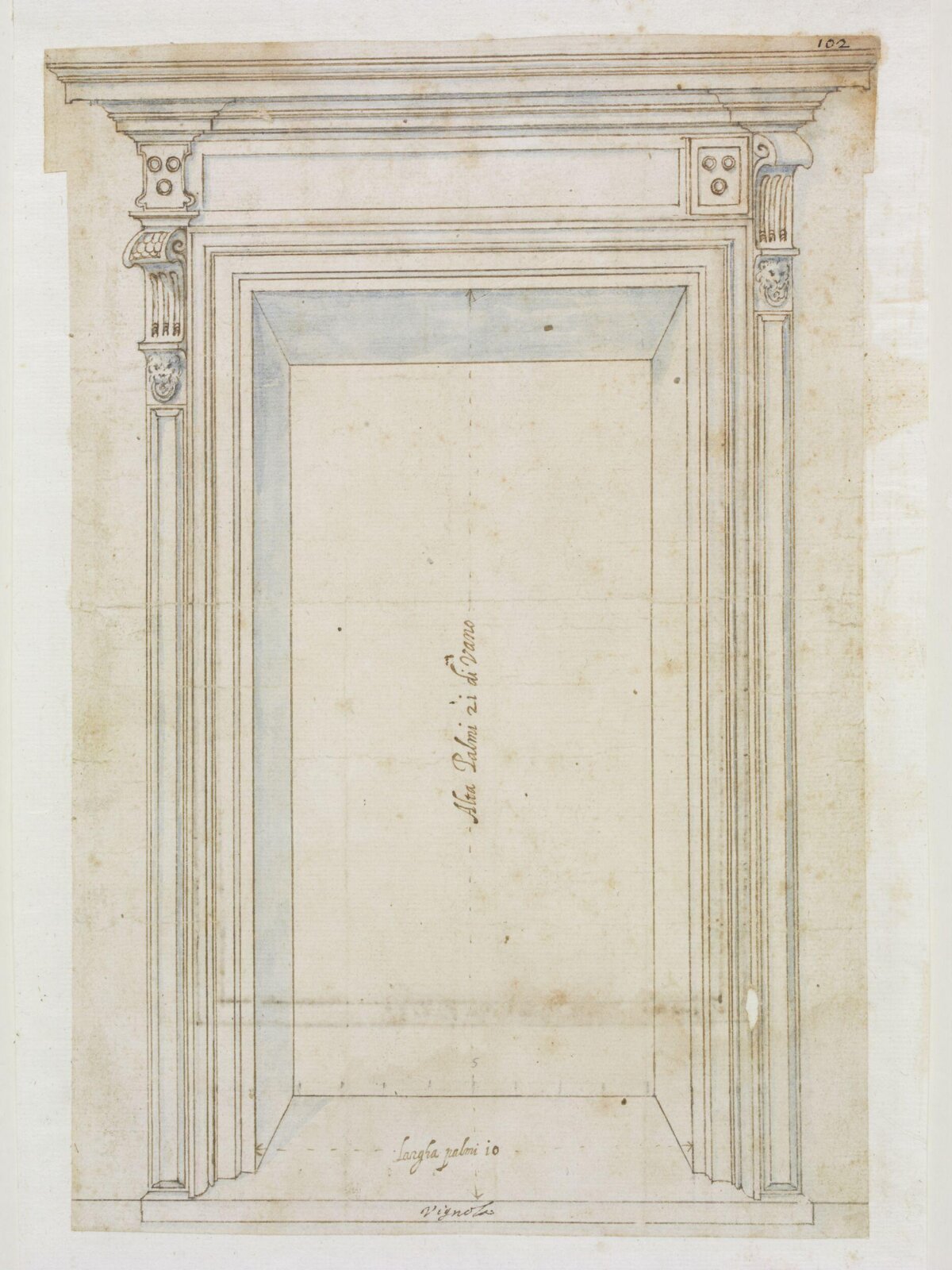 Design for a doorcase, late 16th century